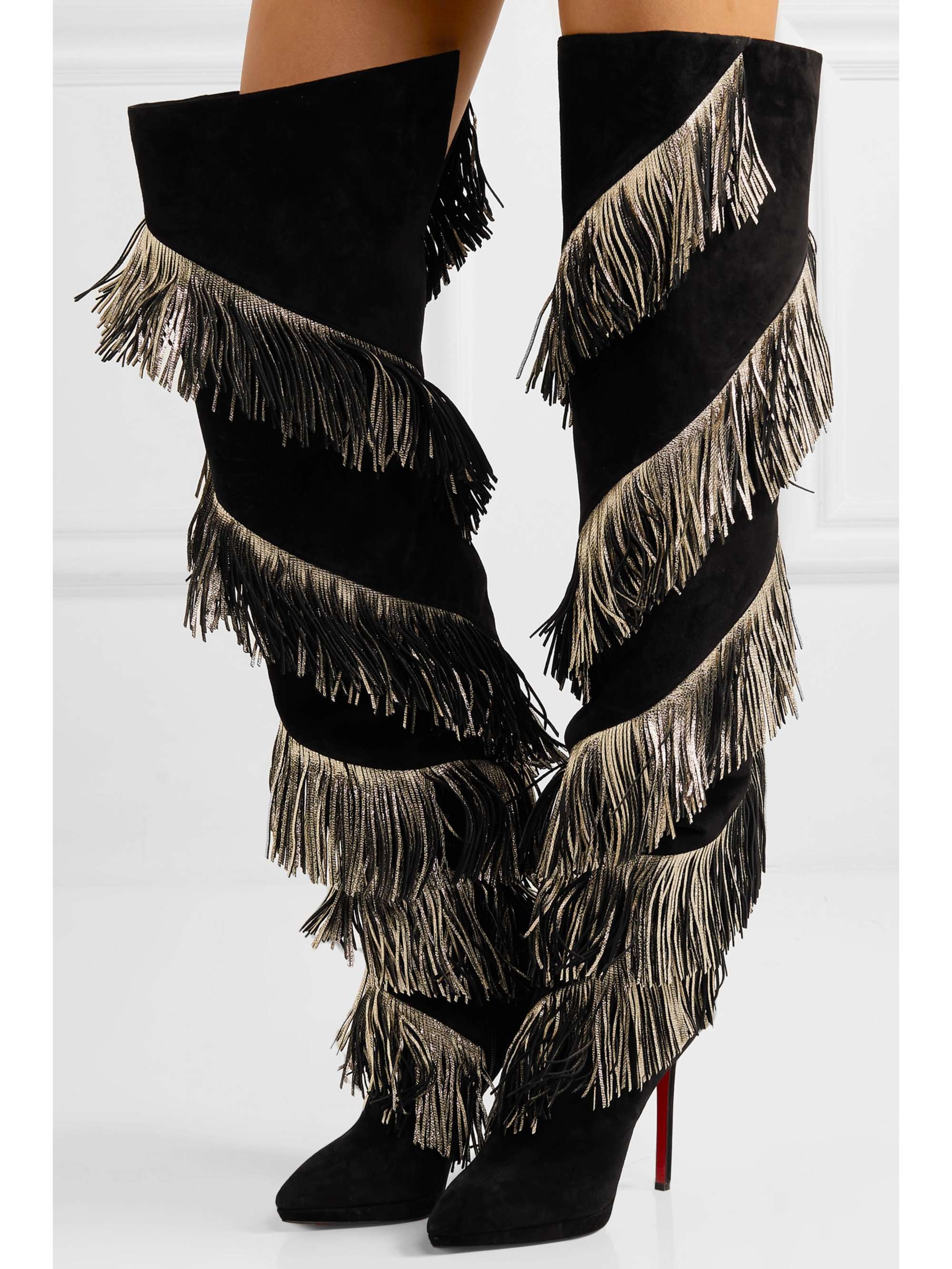 Der er behov for Forstyrre kasket CHRISTIAN LOUBOUTIN Bolcheva 120 fringed suede over-the-knee boots |  NET-A-PORTER