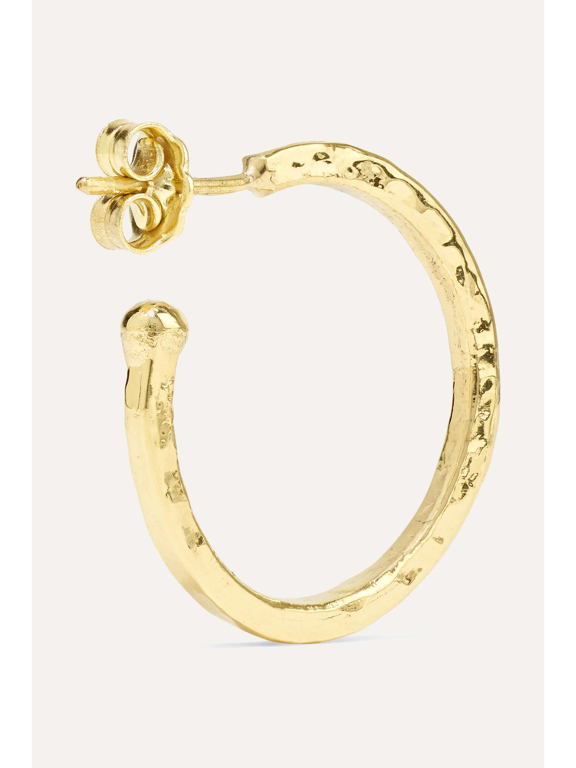 JENNIFER MEYER Hammered 18-karat gold hoop earrings