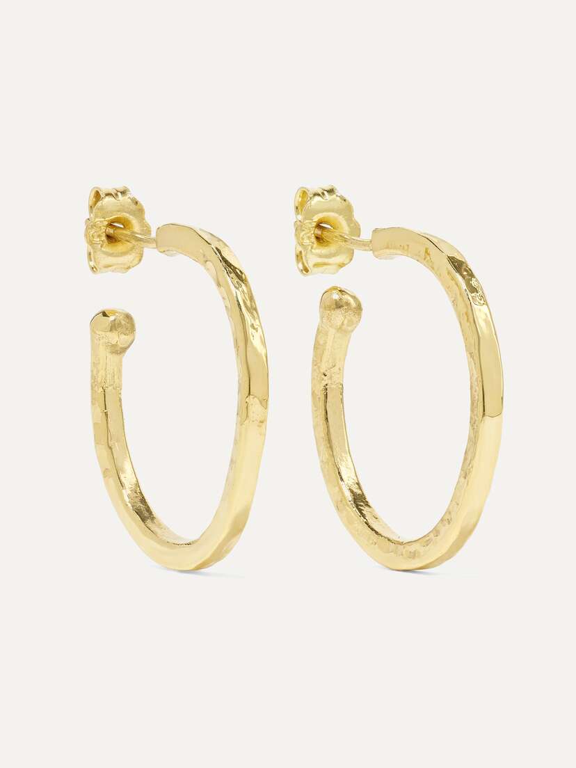 Jennifer Meyer Hammered 18-karat Gold Hoop Earrings