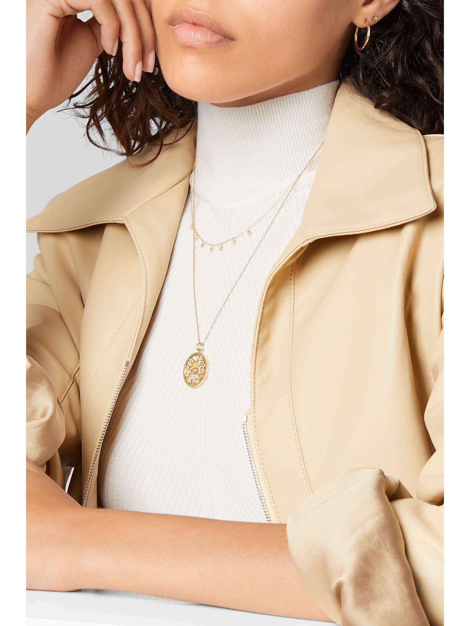 JENNIFER MEYER Hammered 18-karat gold hoop earrings