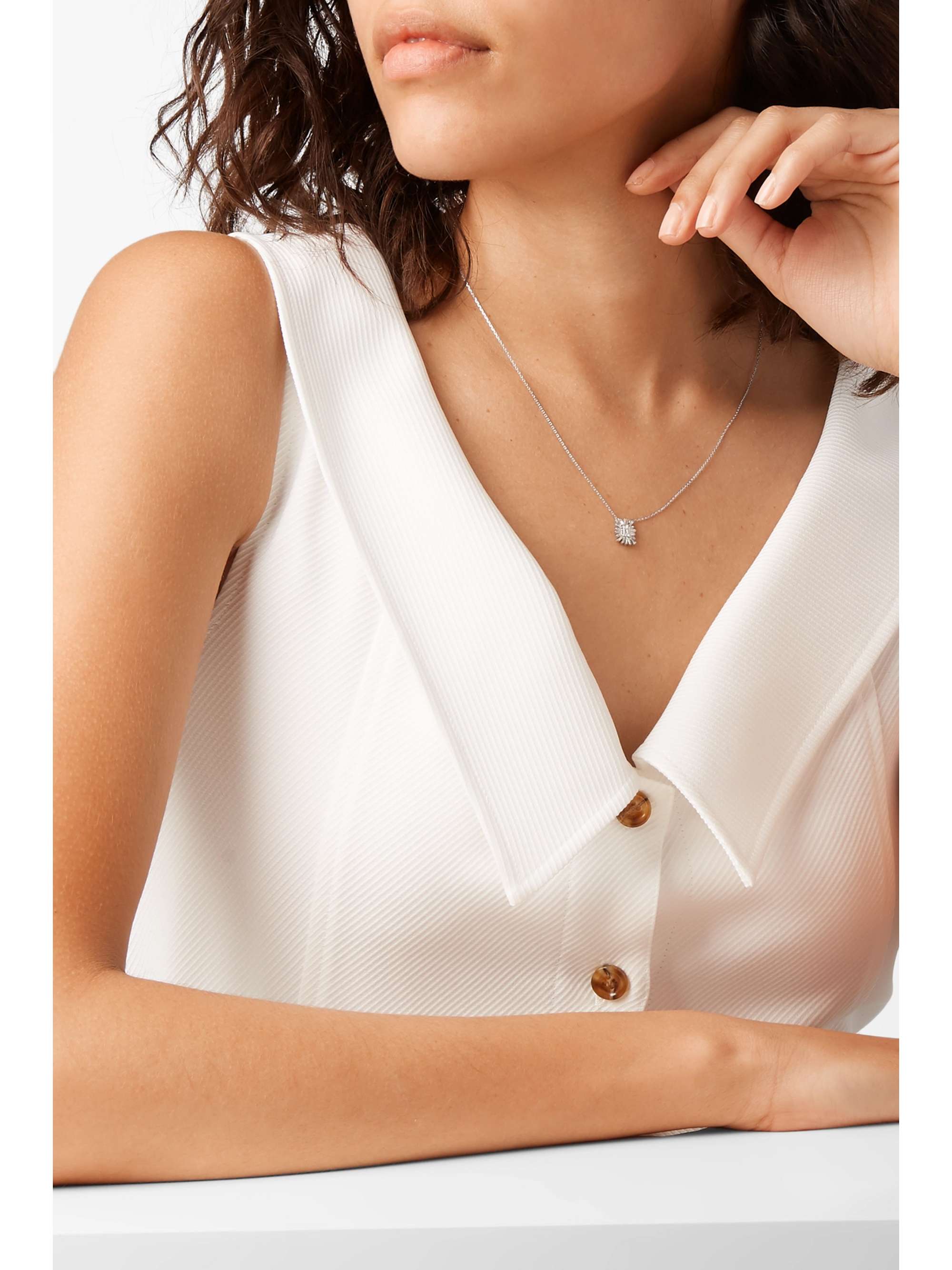 SUZANNE KALAN 18-karat white gold diamond necklace