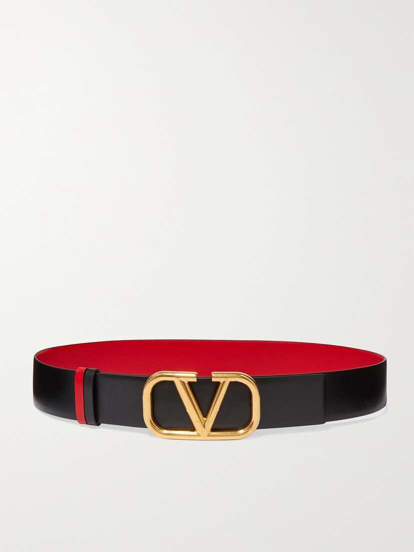 Valentino Garavani Vlogo Reversible Leather Belt