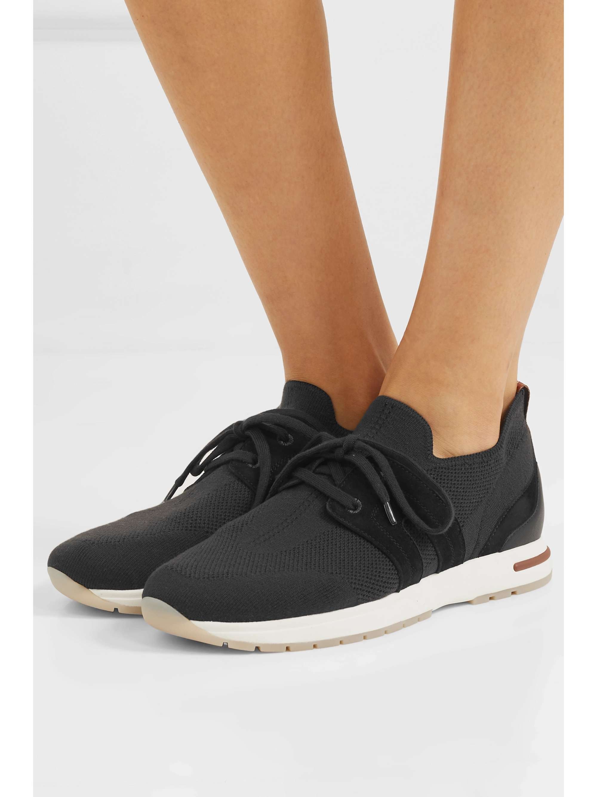 LORO PIANA Flexy Lady wool, leather and suede sneakers