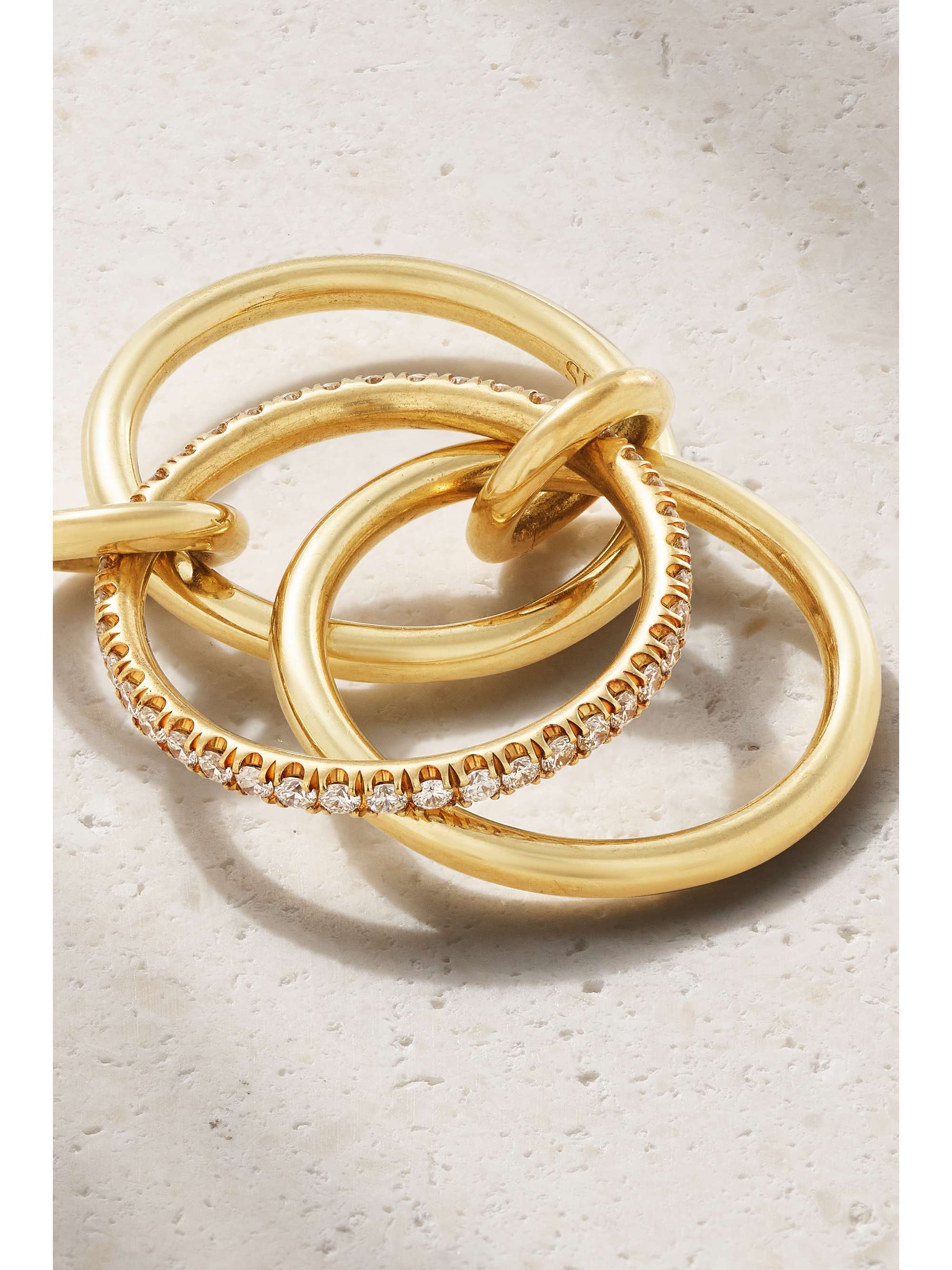 SPINELLI KILCOLLIN Sonny set of three 18-karat yellow and rose gold and diamond rings