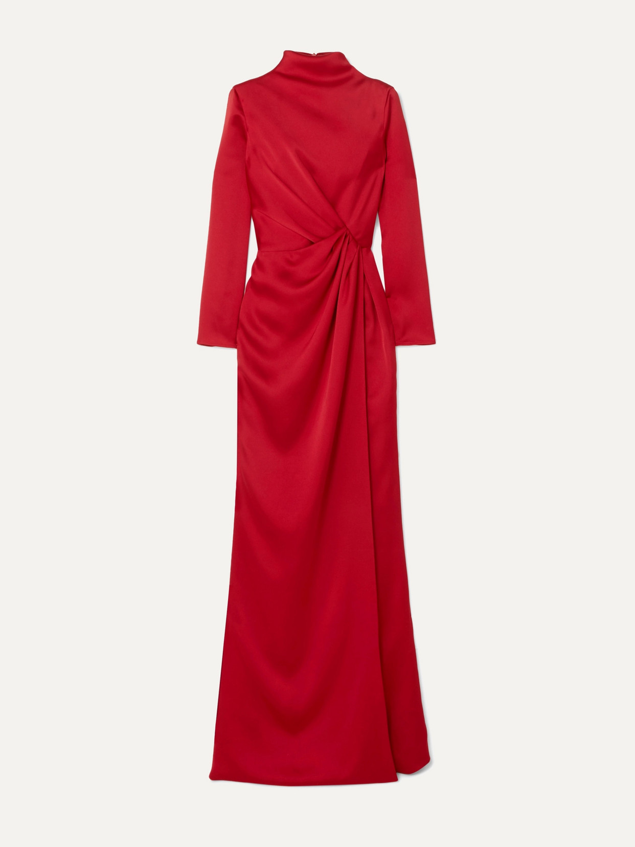 Rasario Wrap-effect Draped Satin Gown In Pink
