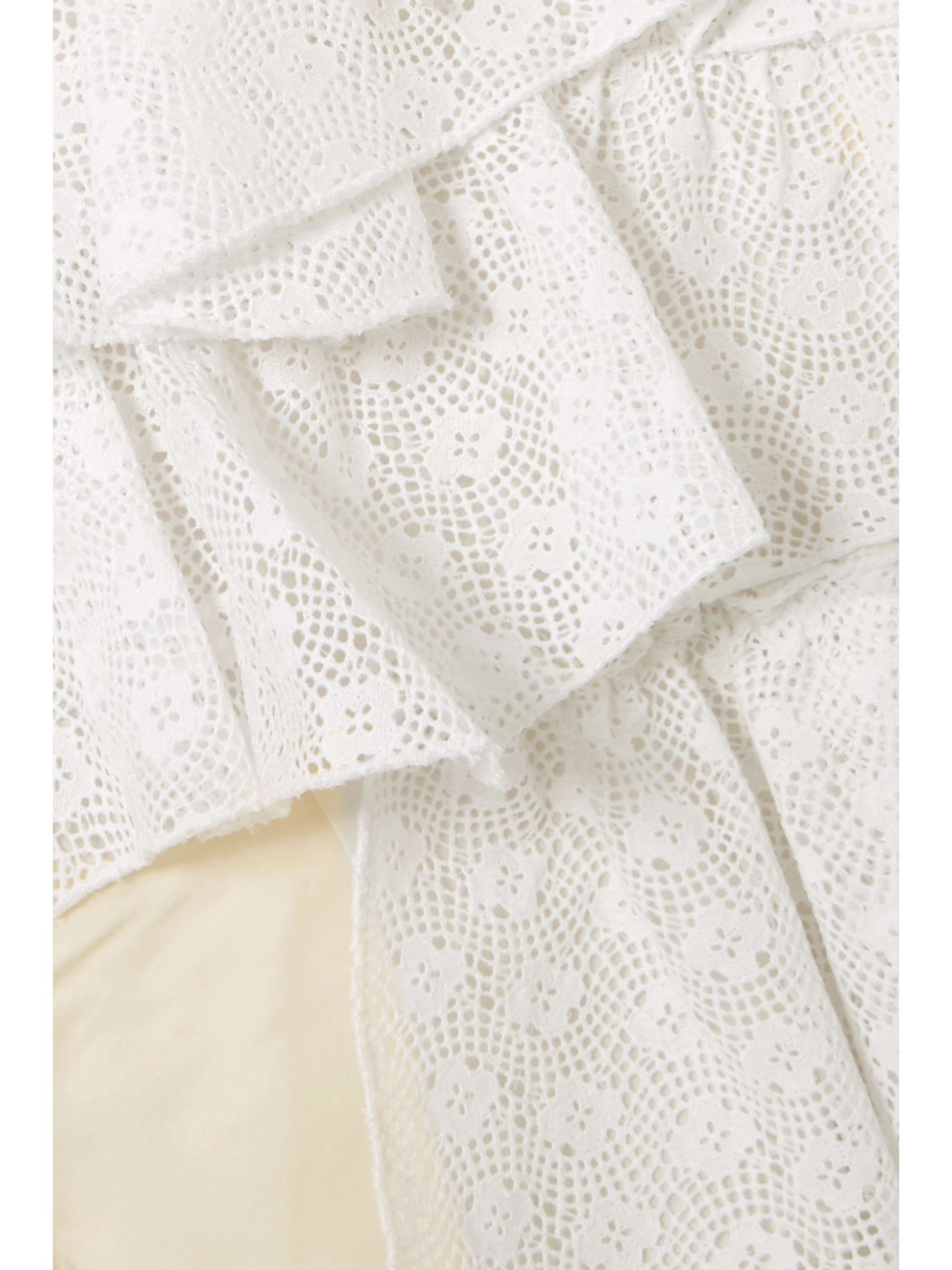 JW ANDERSON Asymmetric ruffled crepe de chine and broderie anglaise cotton dress