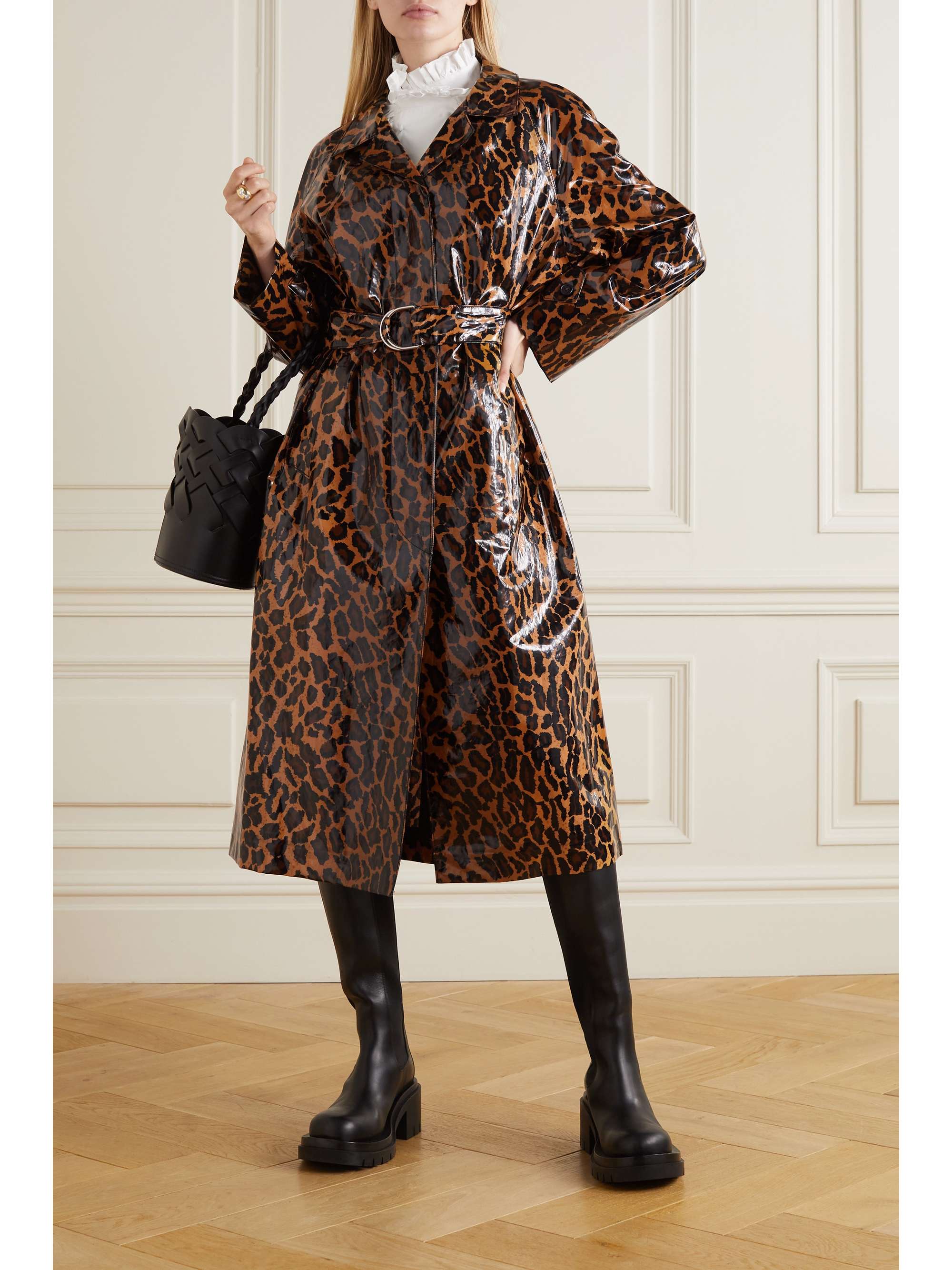 trench coat leopard