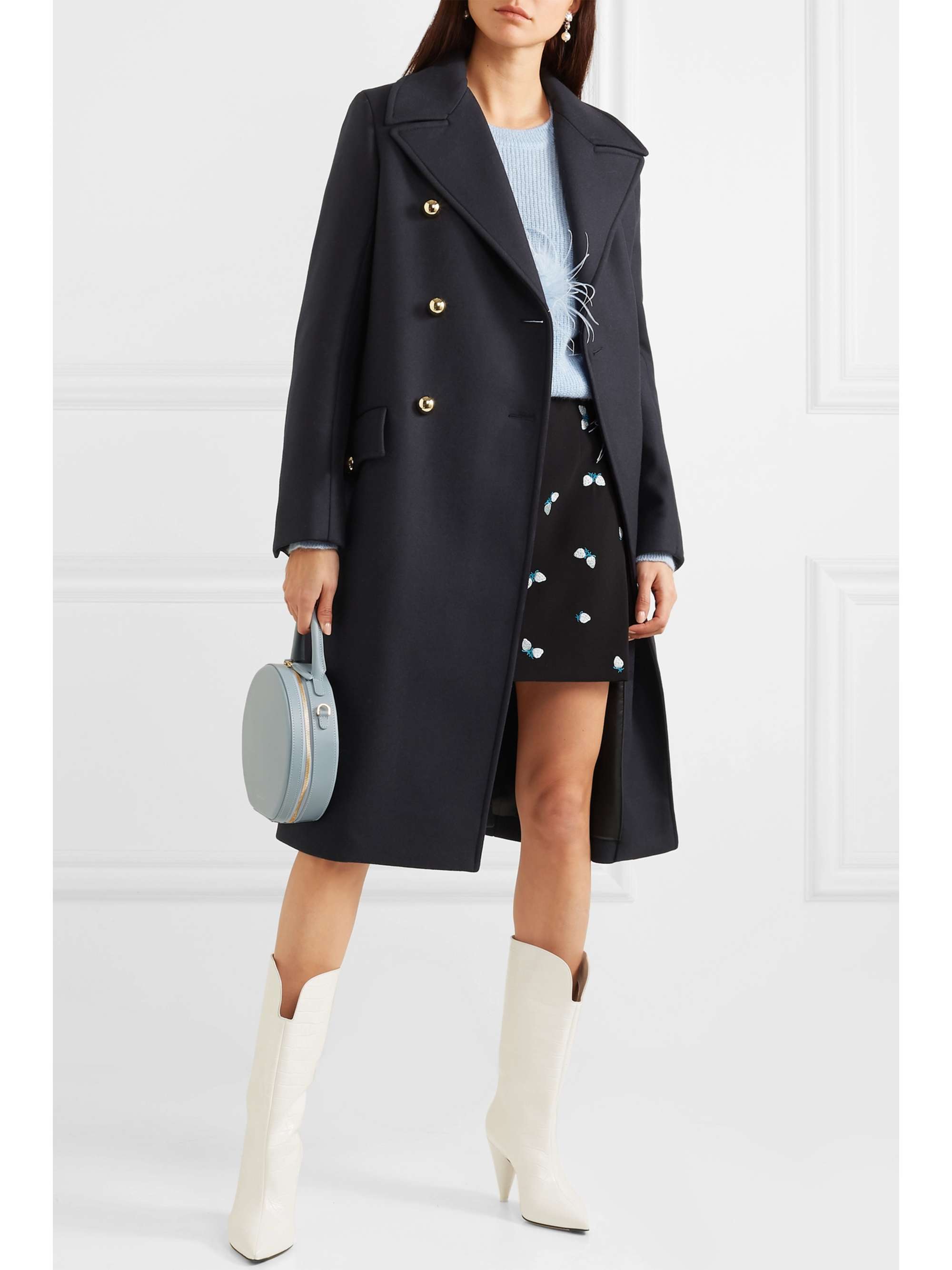 navy double breasted wool coat