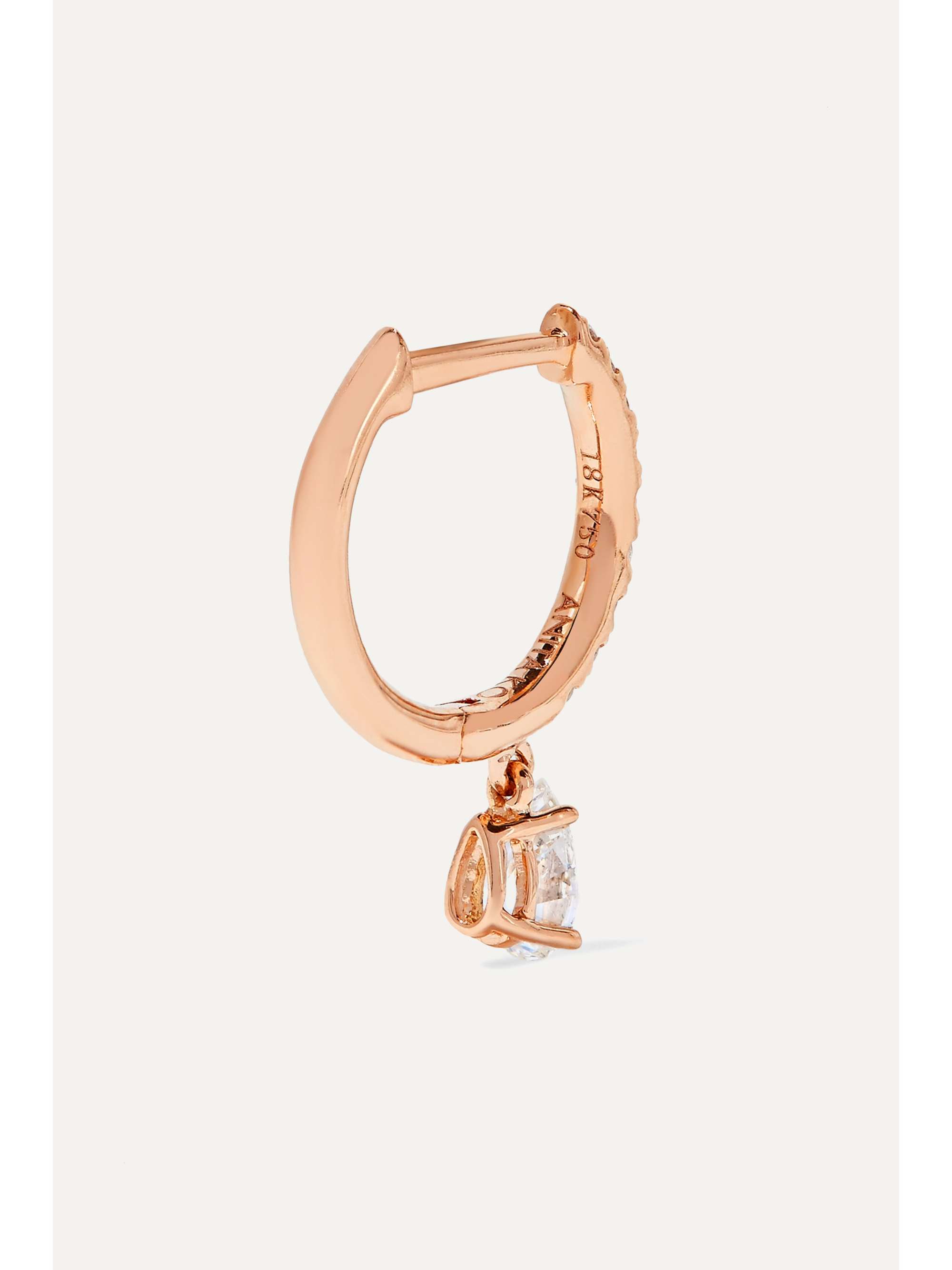 ANITA KO Huggies 18-karat rose gold diamond earring