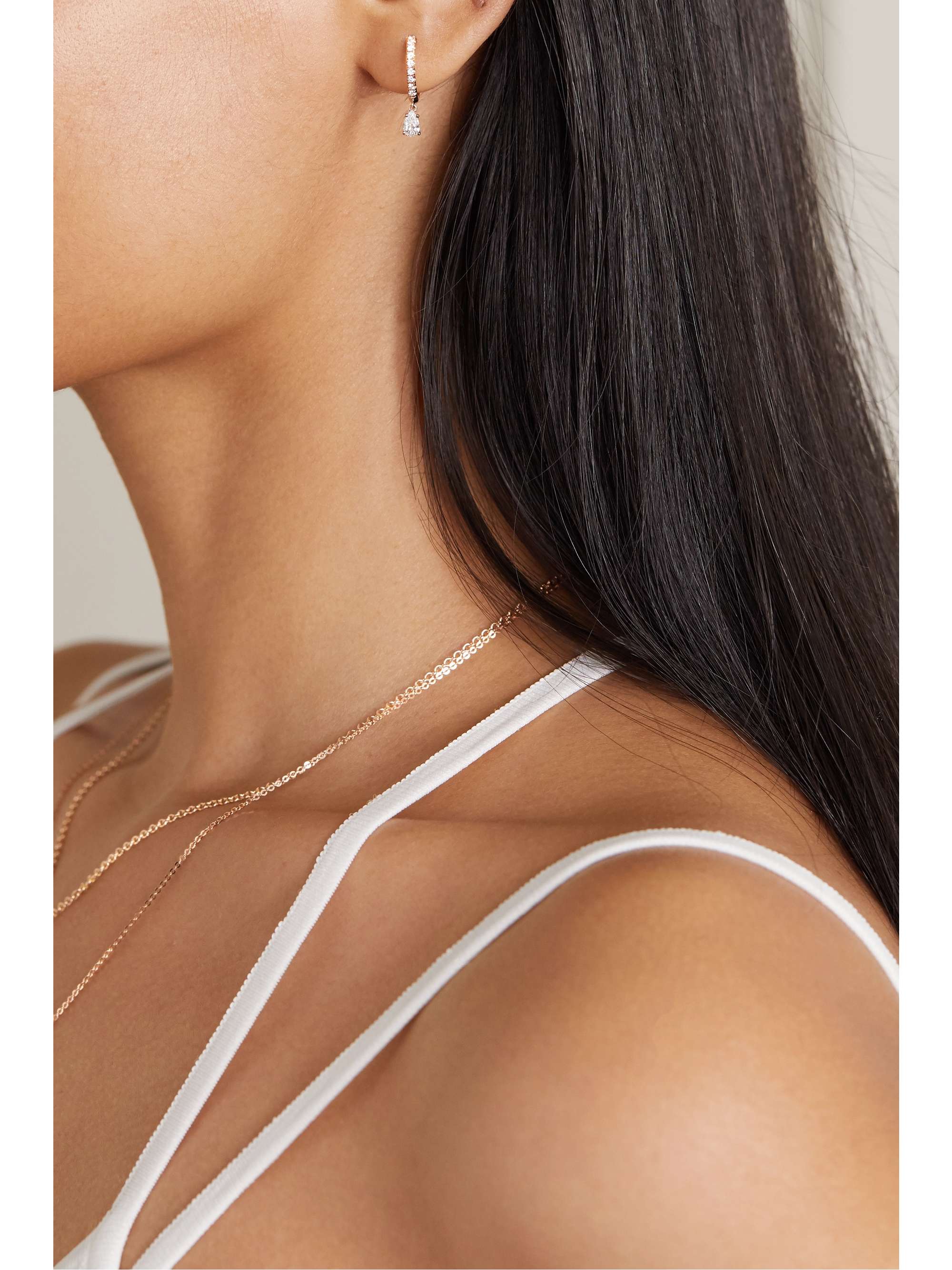 ANITA KO Huggies 18-karat rose gold diamond earring