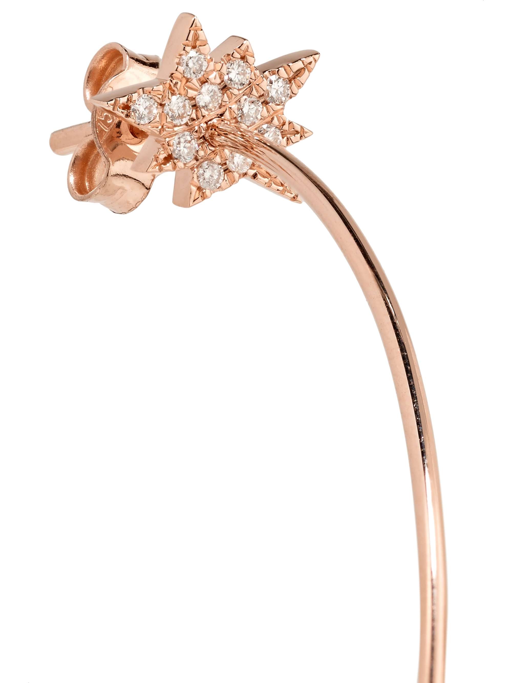 DIANE KORDAS 18-karat rose gold, diamond and turquoise hoop earrings