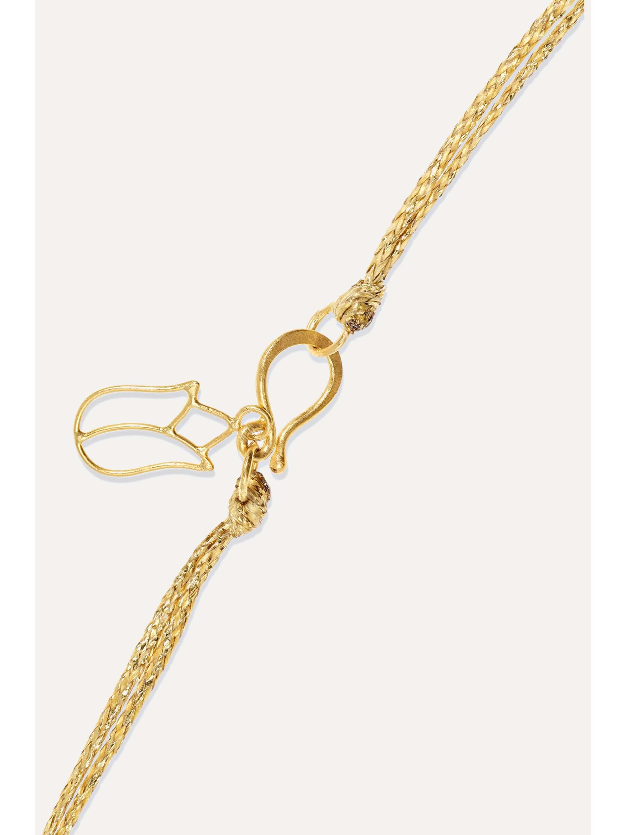 PIPPA SMALL 18-karat gold and cord bracelet