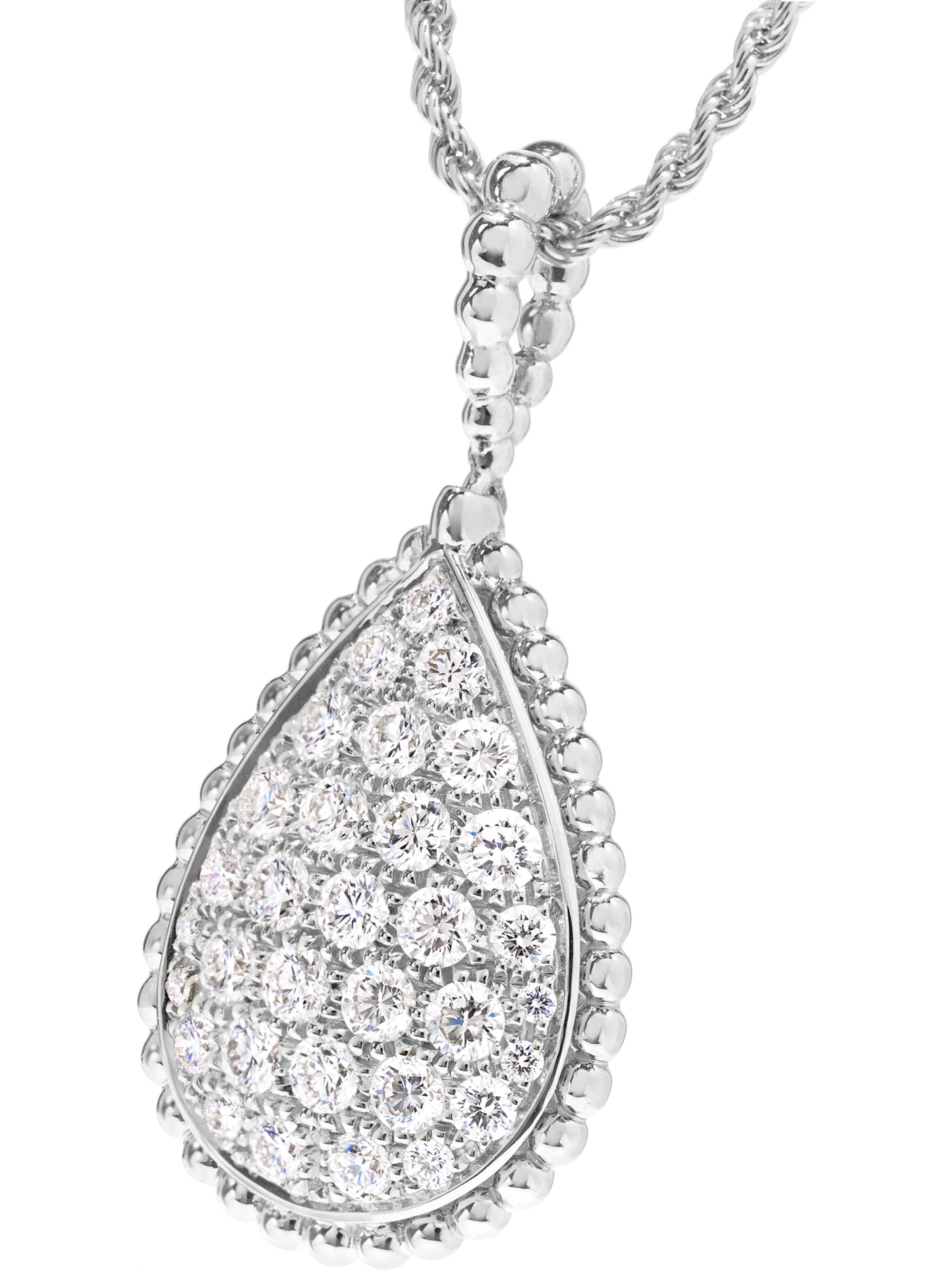 BOUCHERON Serpent Bohème long 18-karat white gold diamond necklace