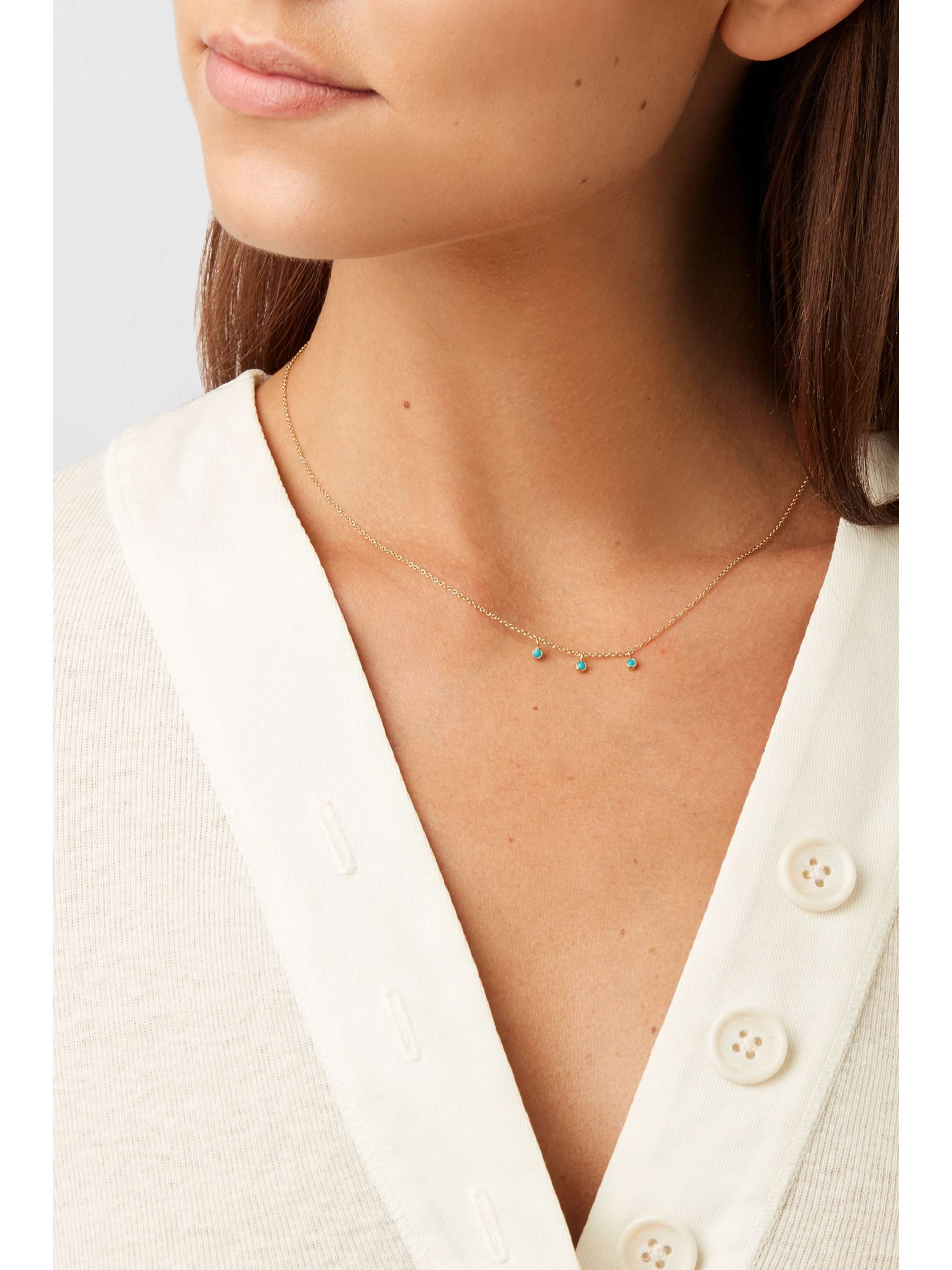 JENNIFER MEYER Collier en or 18 carats (750/1000) et turquoises