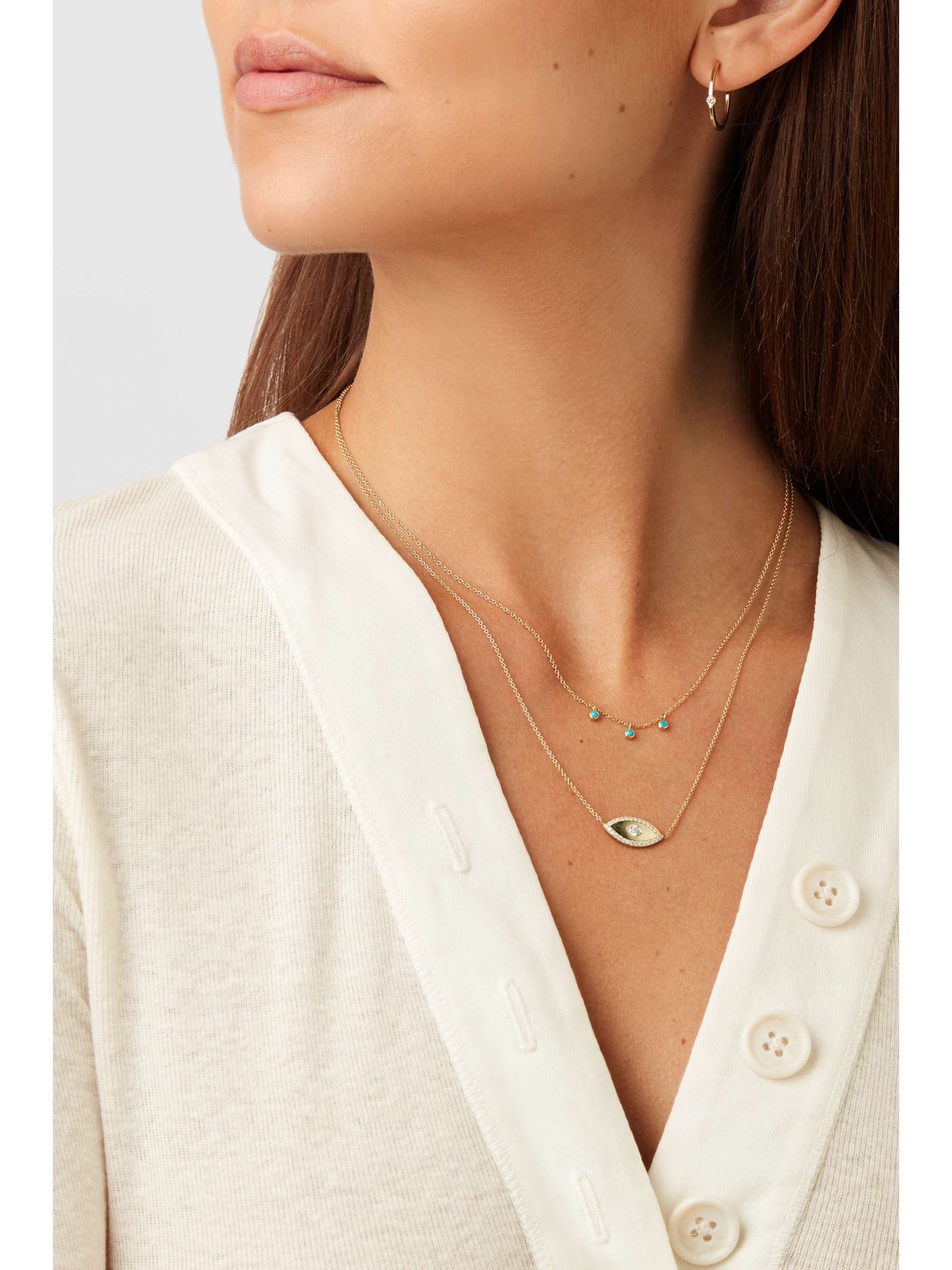 JENNIFER MEYER Collier en or 18 carats (750/1000) et turquoises