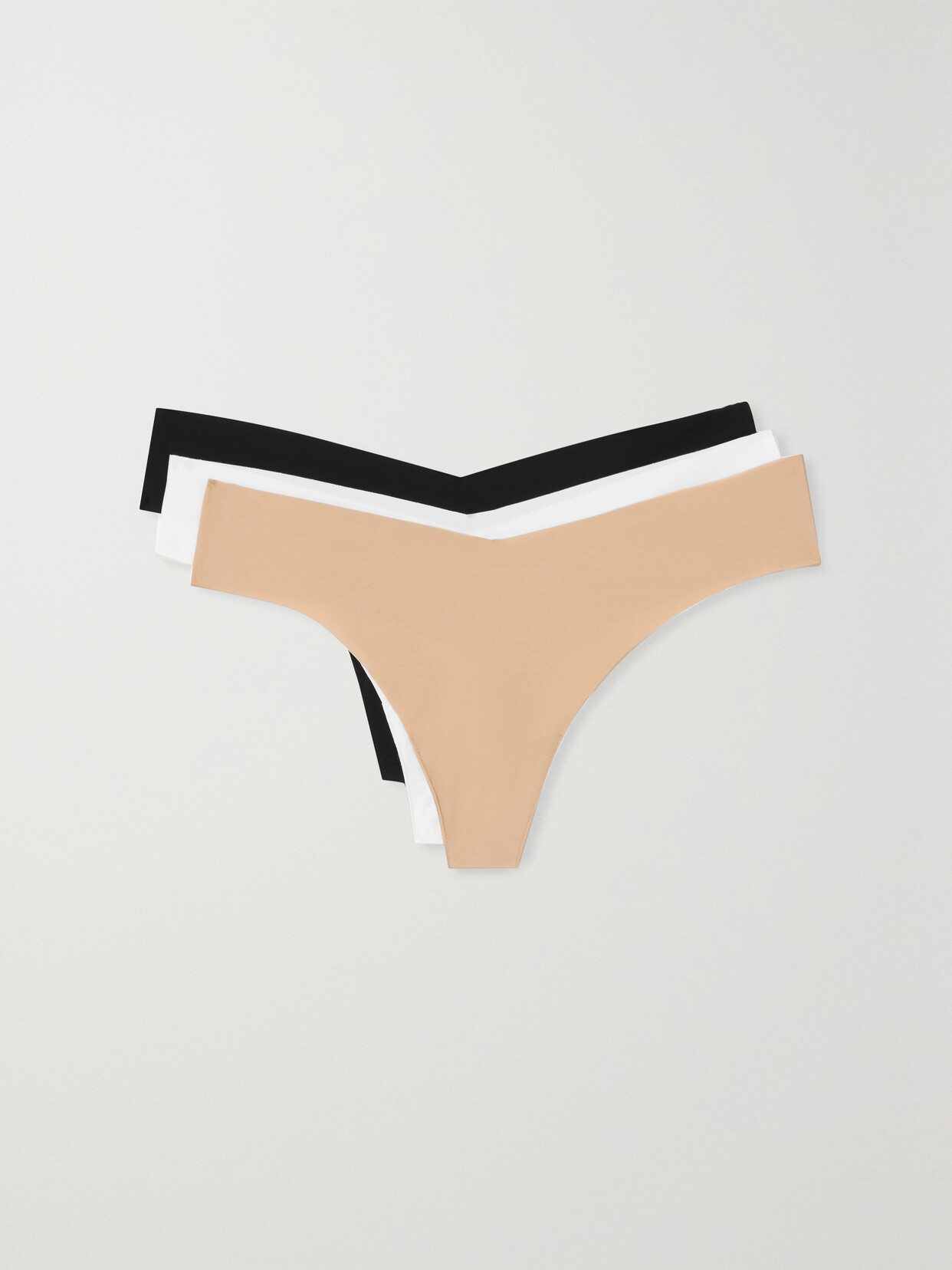 Commando Classic Solid Thong, Set Of 3 In Black/nude/white