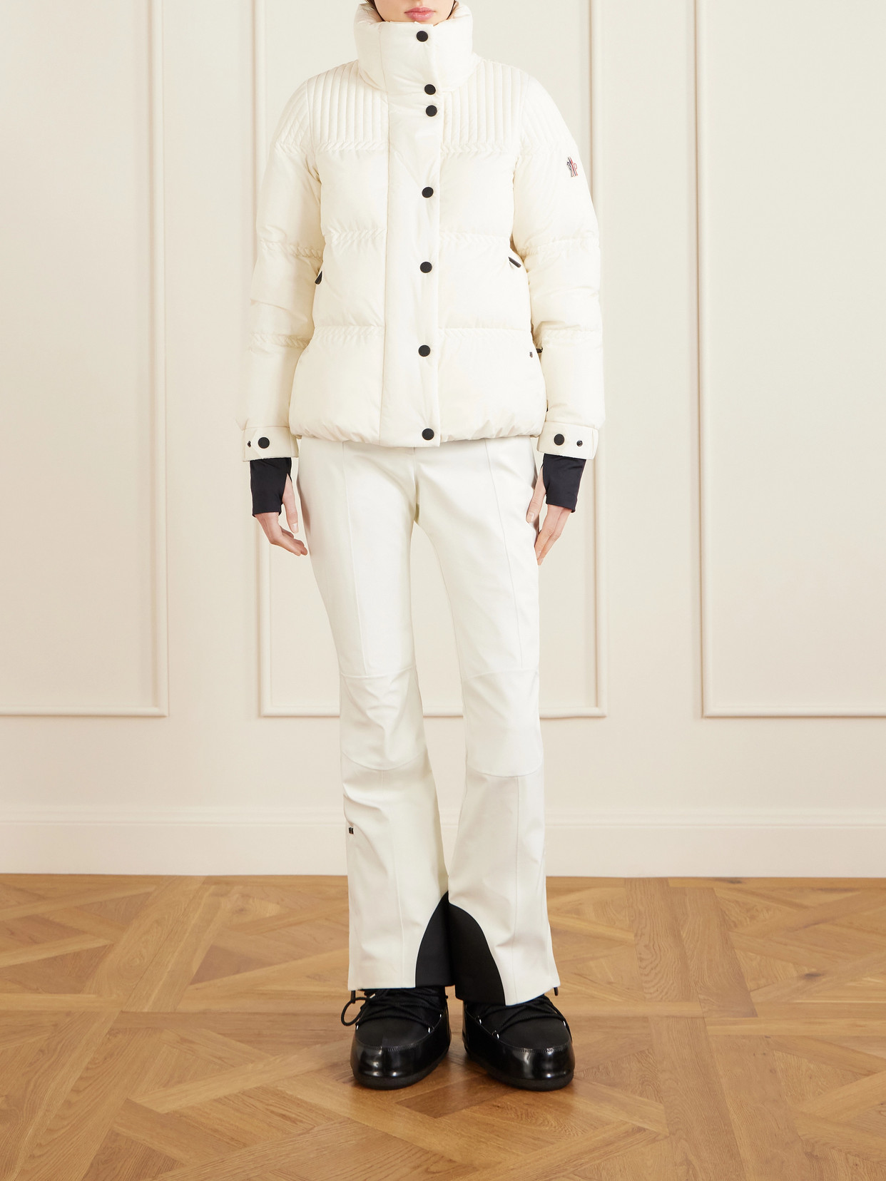 Moncler Flared Ski Pants In White