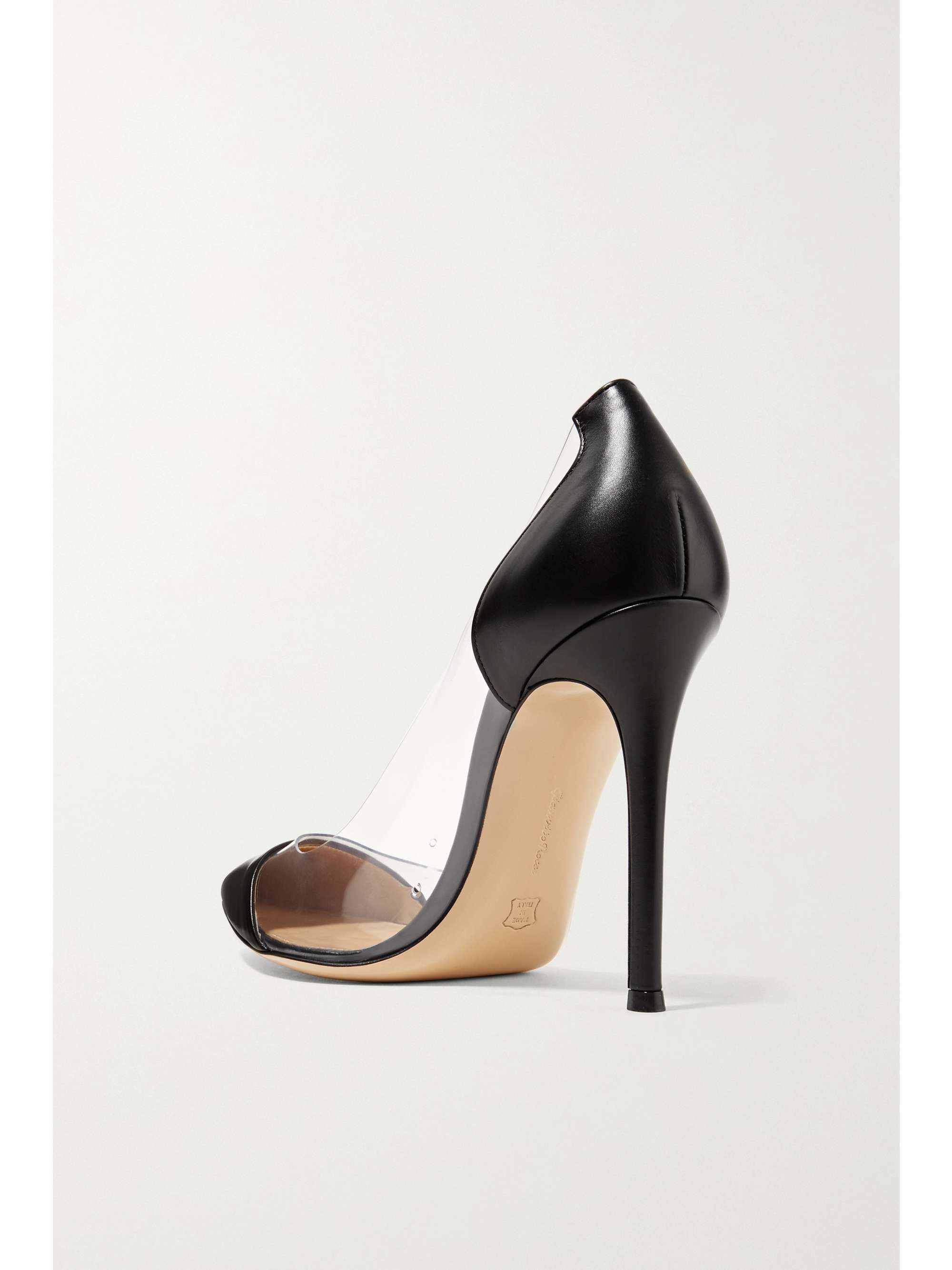 GIANVITO ROSSI Plexi 100 leather and PVC pumps