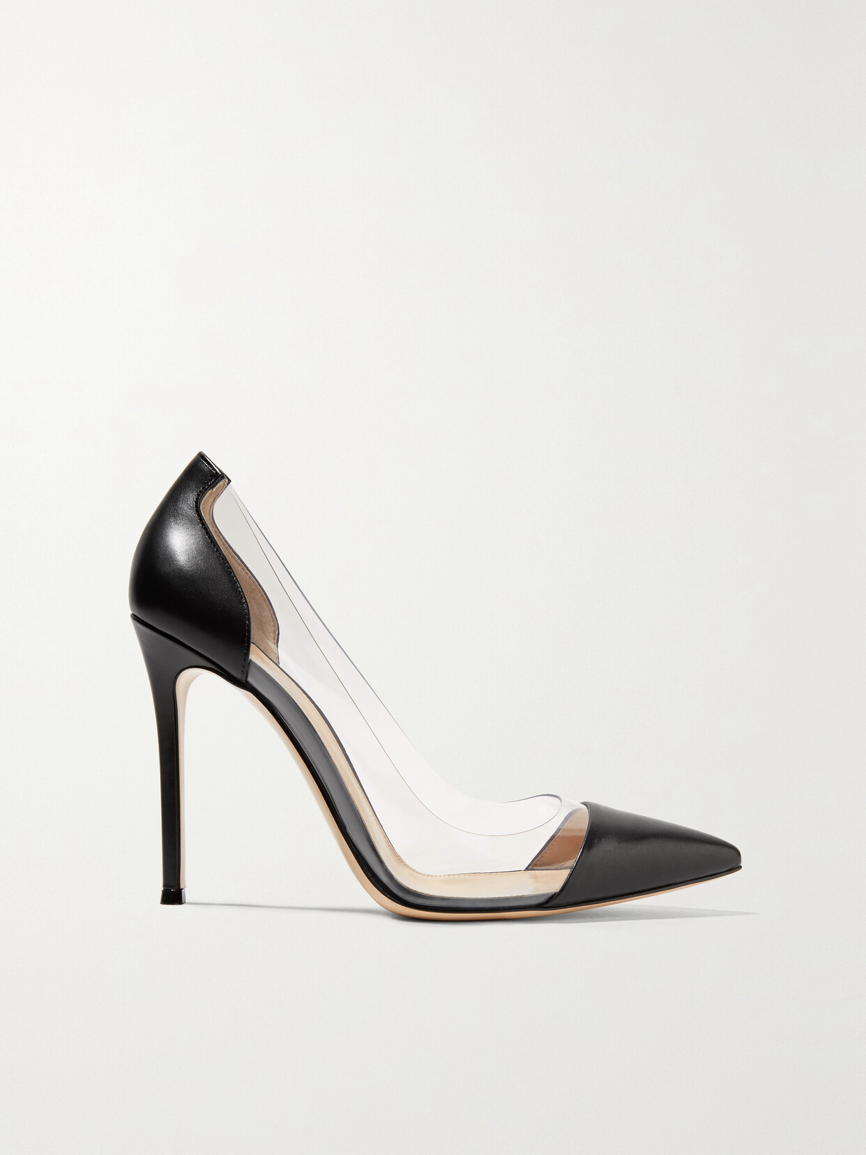 Gianvito Rossi Plexi 100 Leather And Pvc Pumps In Black