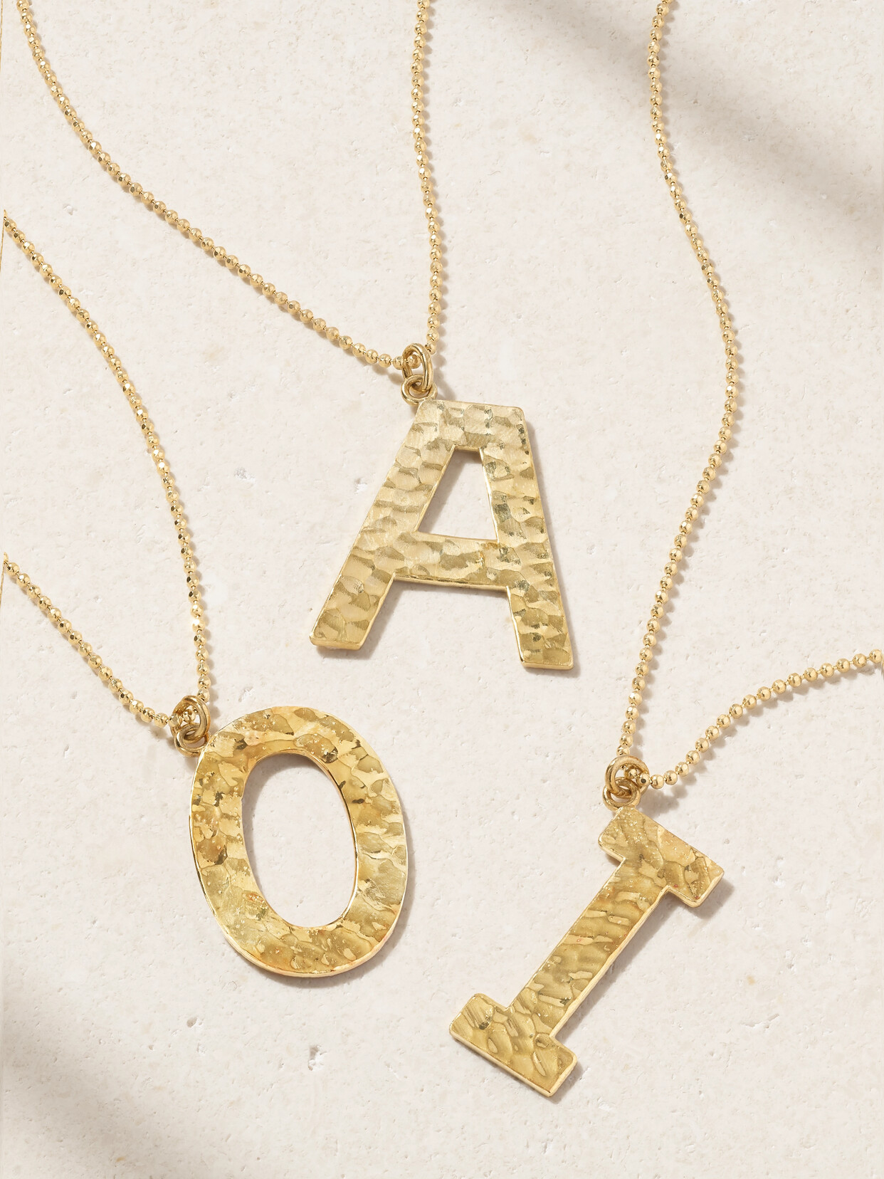 Jennifer Meyer Letter 18-karat Gold Necklace