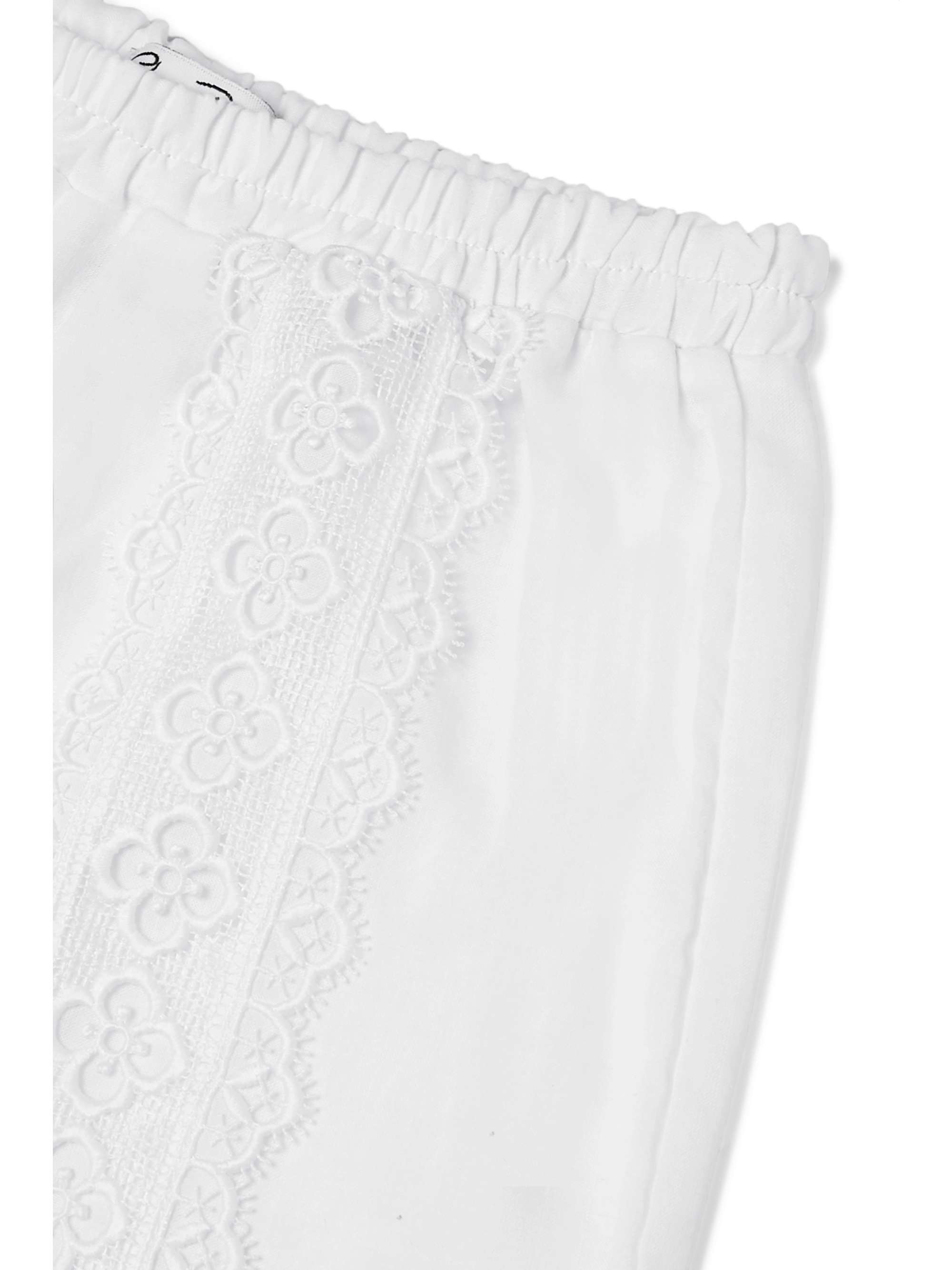 CHARO RUIZ KIDS Crocheted lace-paneled cotton-blend pants