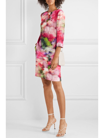 Adam Lippes Floral-print washed-crepe mini dress