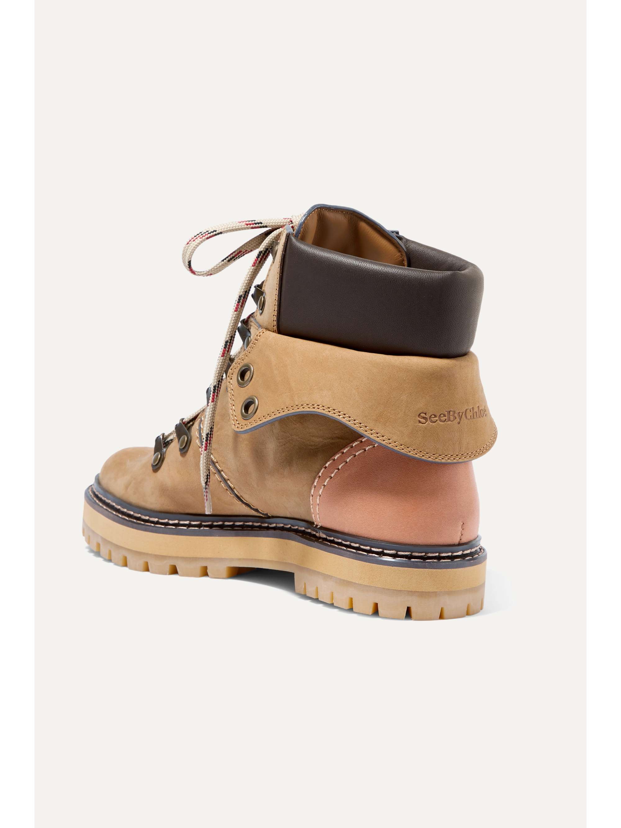 SEE BY CHLOÉ Leather-trimmed nubuck ankle boots