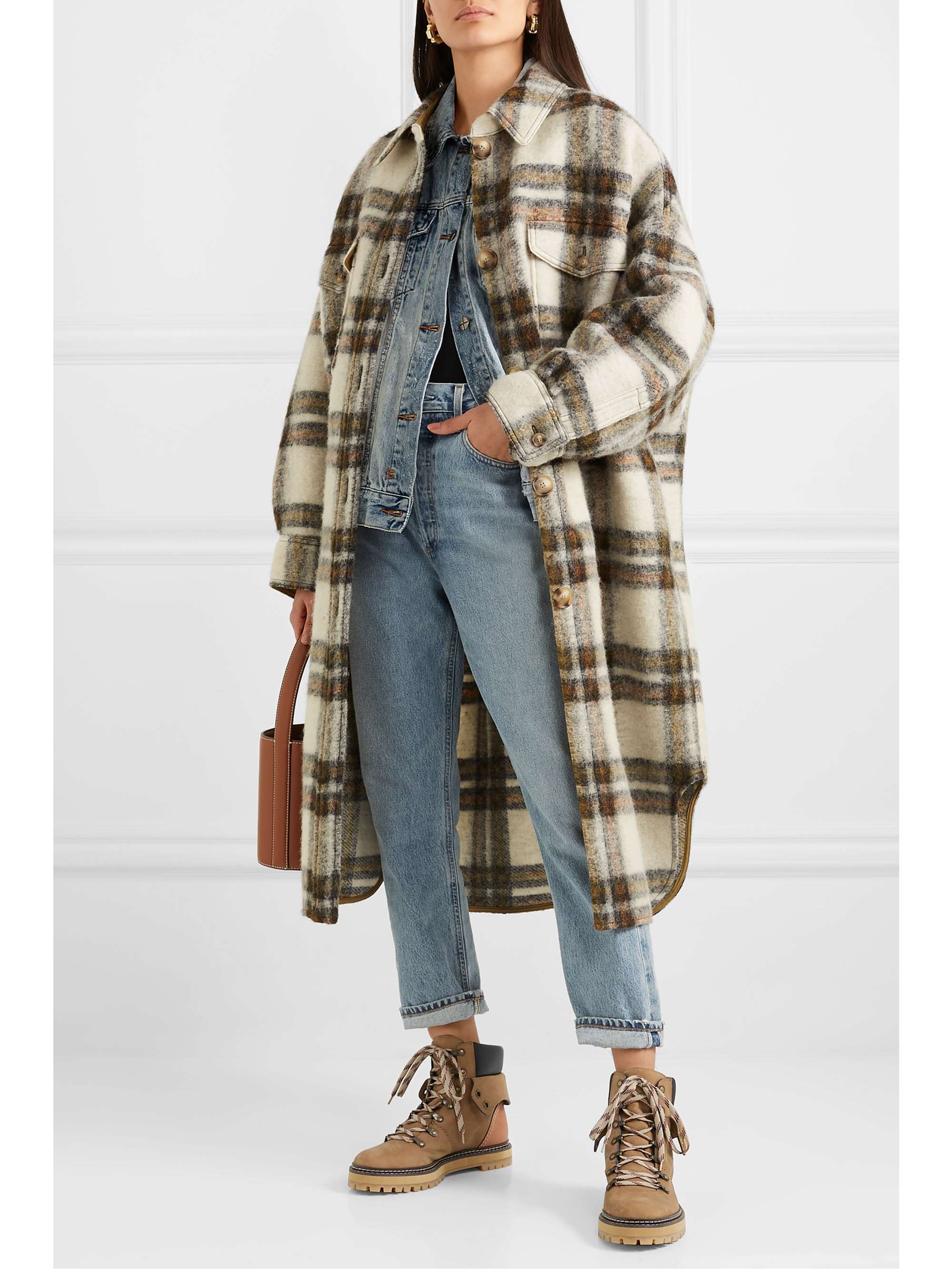 SEE BY CHLOÉ Leather-trimmed nubuck ankle boots