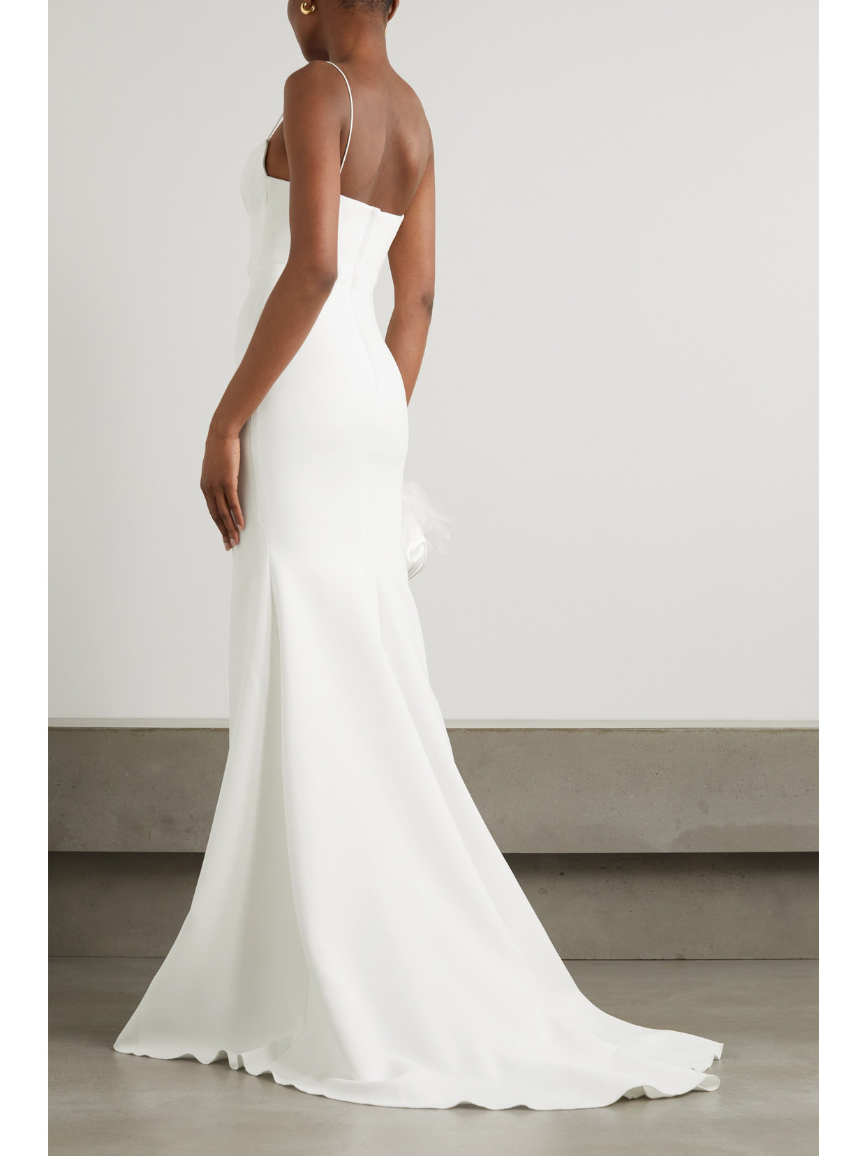 Shop Alex Perry Eliza Satin-crepe Gown In White