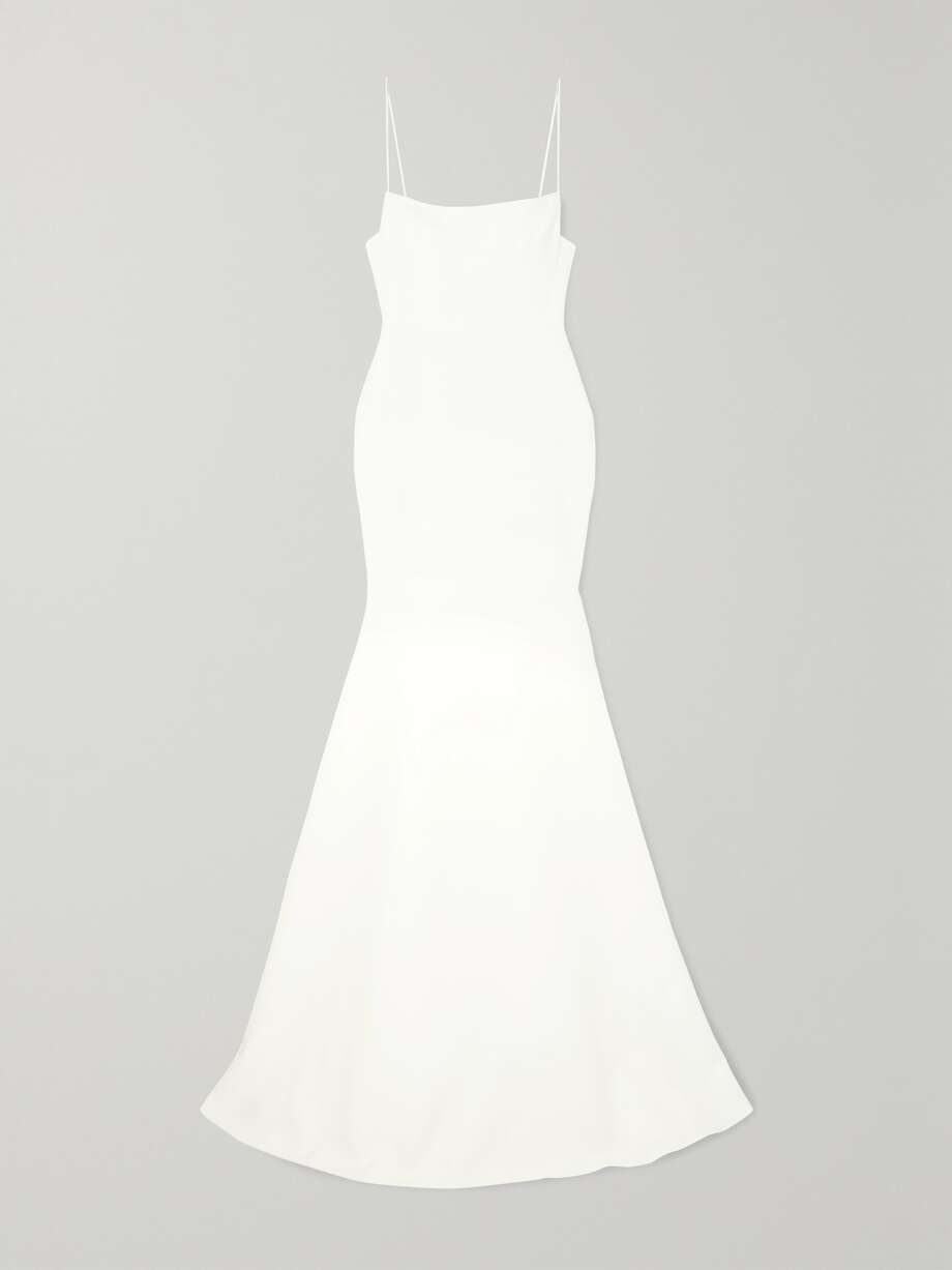 eliza satin-crepe gown