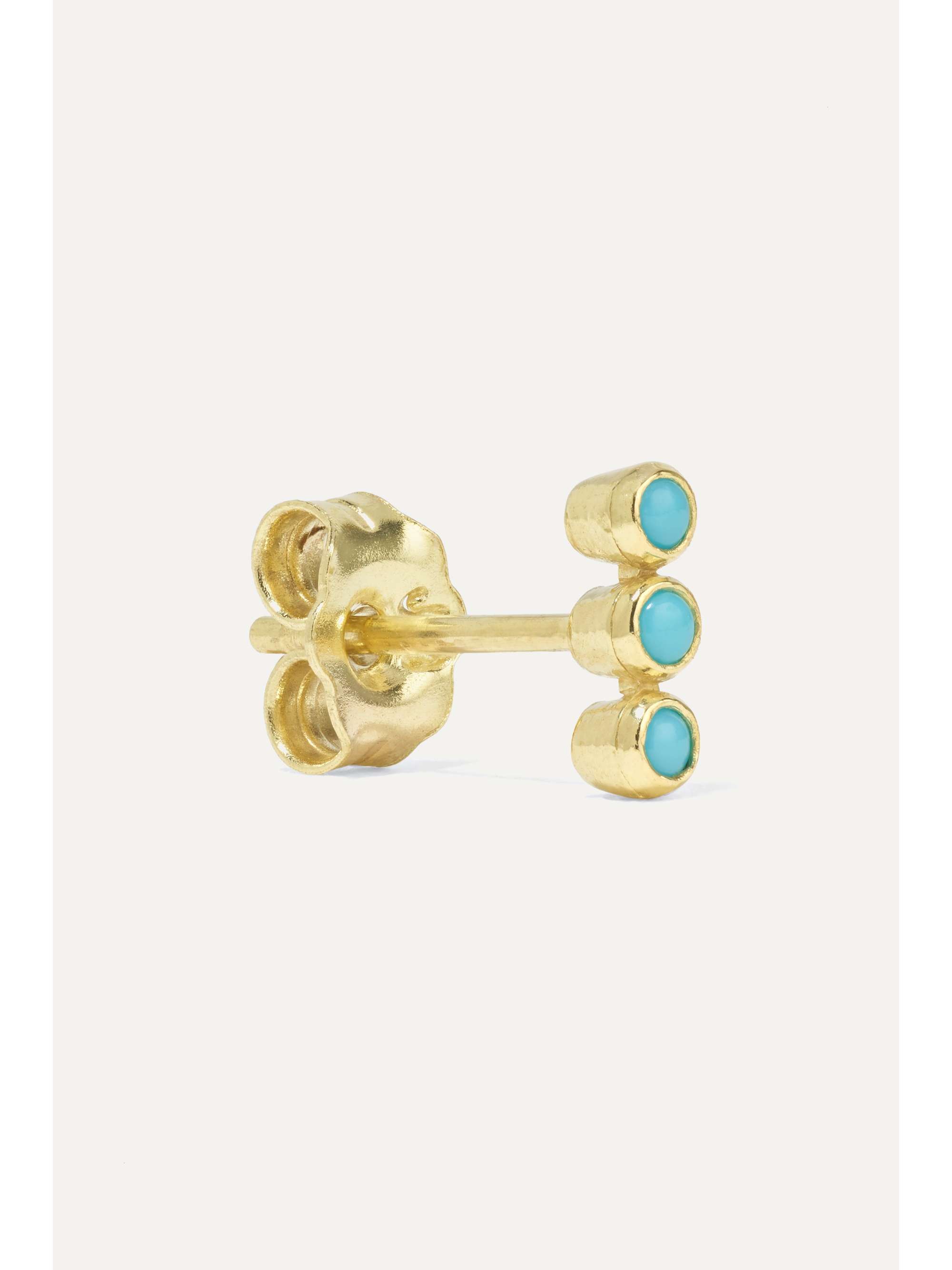JENNIFER MEYER 18-karat gold turquoise earrings