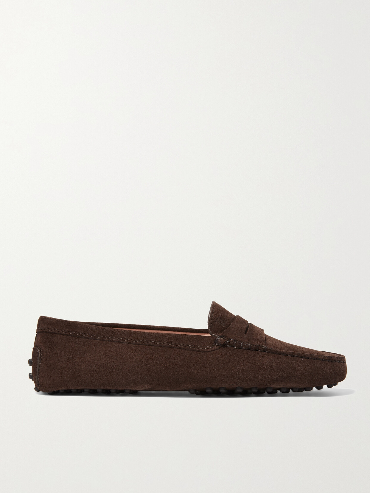 Shop Tod's Gommino Suede Loafers In Brown