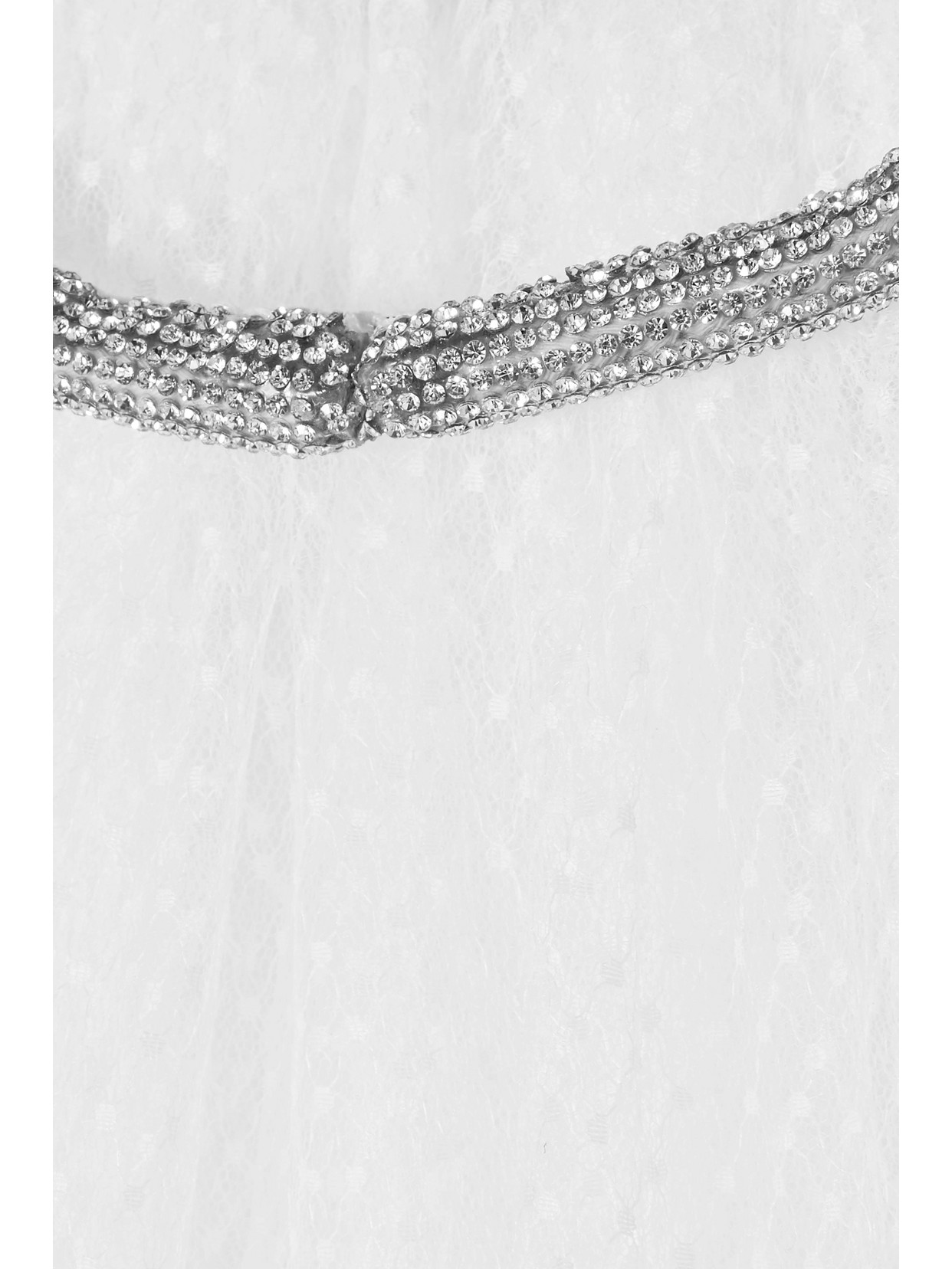 Brie Crystal-Embellished Swiss-Dot Tulle Cape