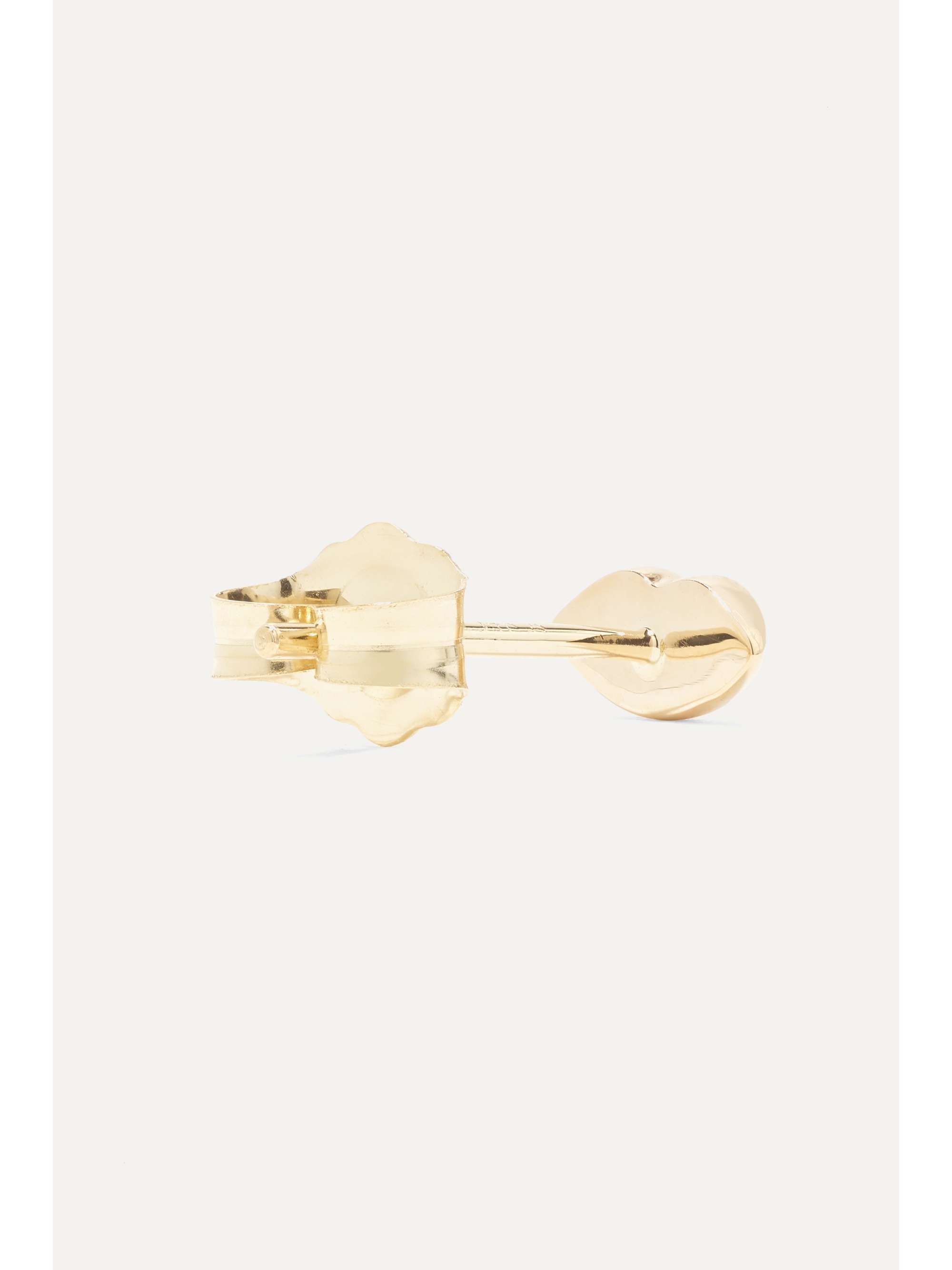 ALISON LOU Mini Lip 14-karat gold earring