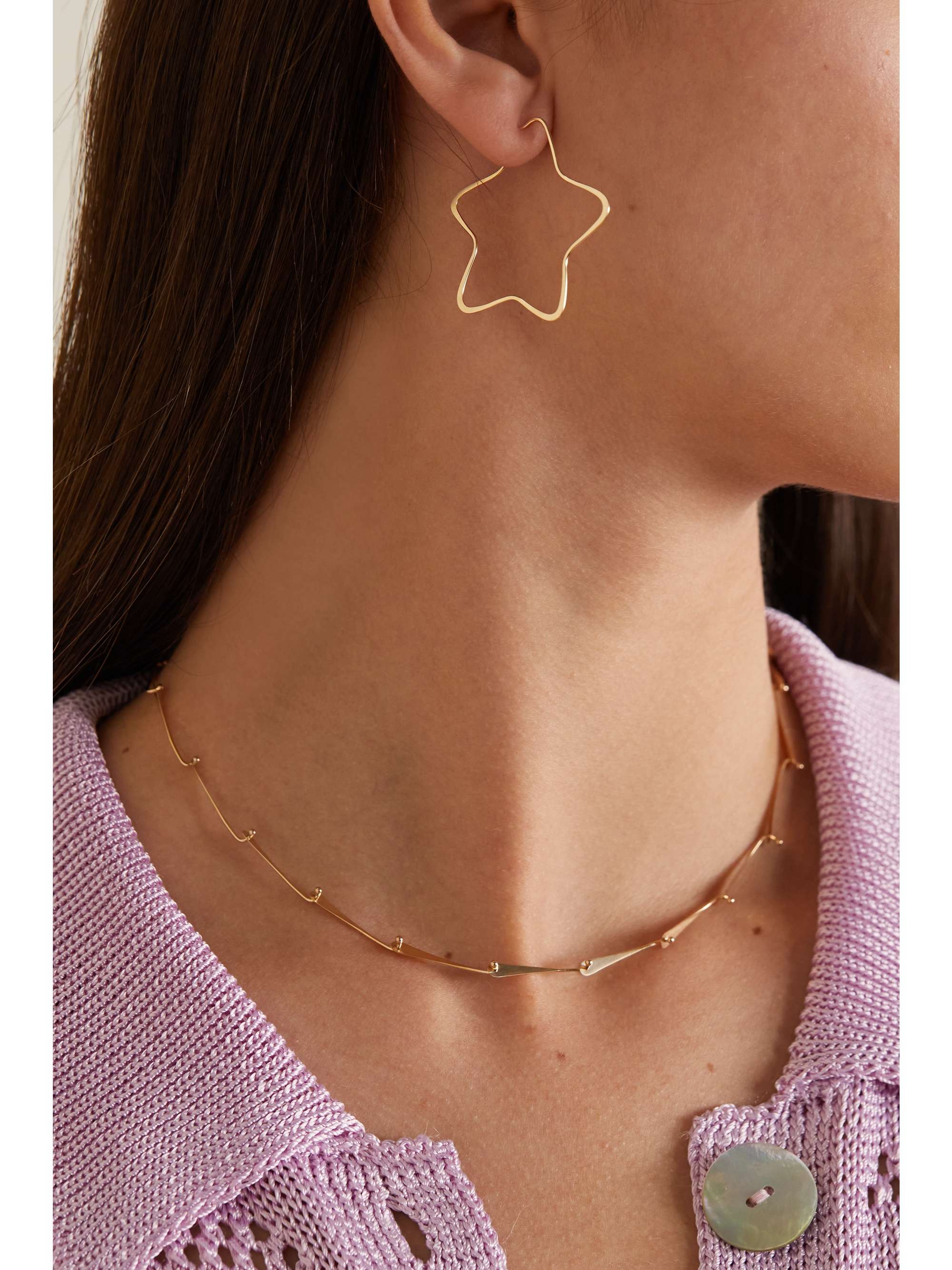 MELISSA JOY MANNING 14-karat gold hoop earrings