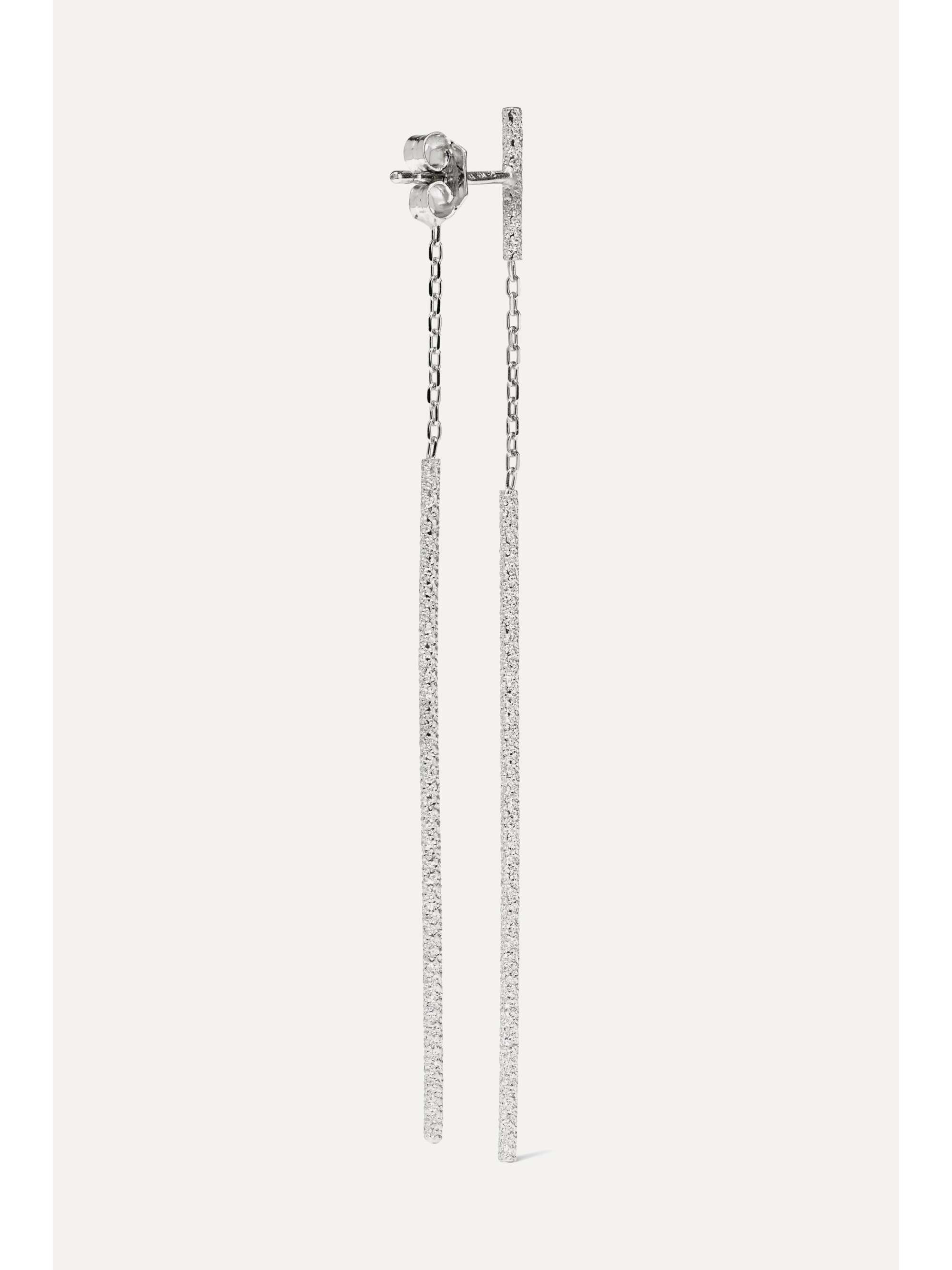 CAROLINA BUCCI Double Magic Wand 18-karat white gold earrings