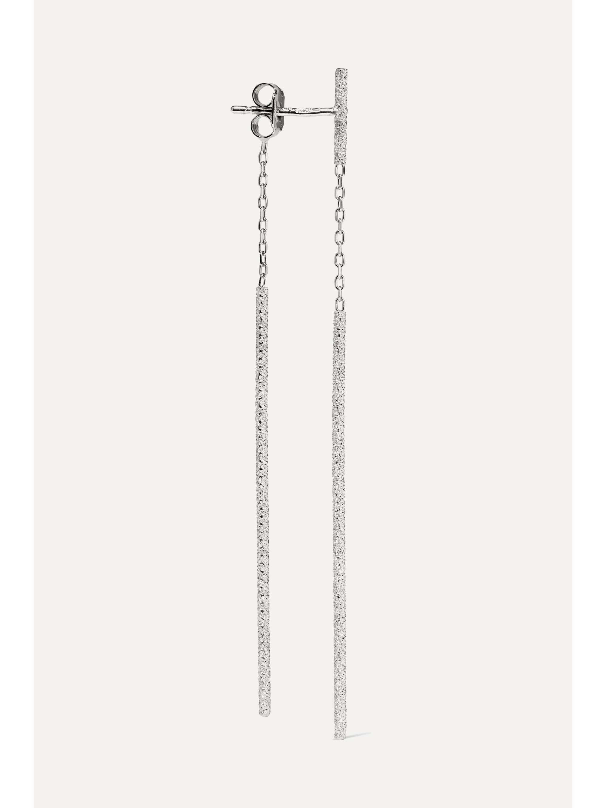 CAROLINA BUCCI Double Magic Wand 18-karat white gold earrings