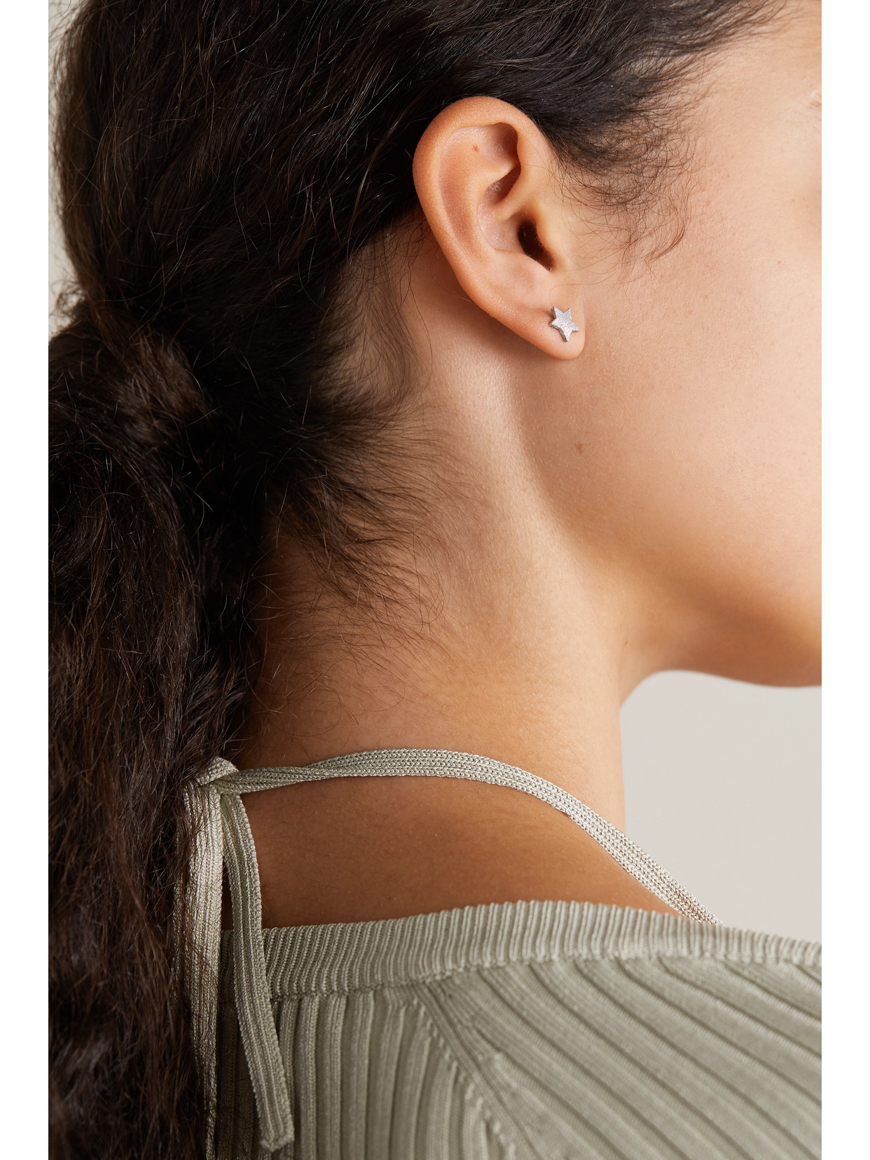 CAROLINA BUCCI 18-KARAT WHITE GOLD EARRINGS 