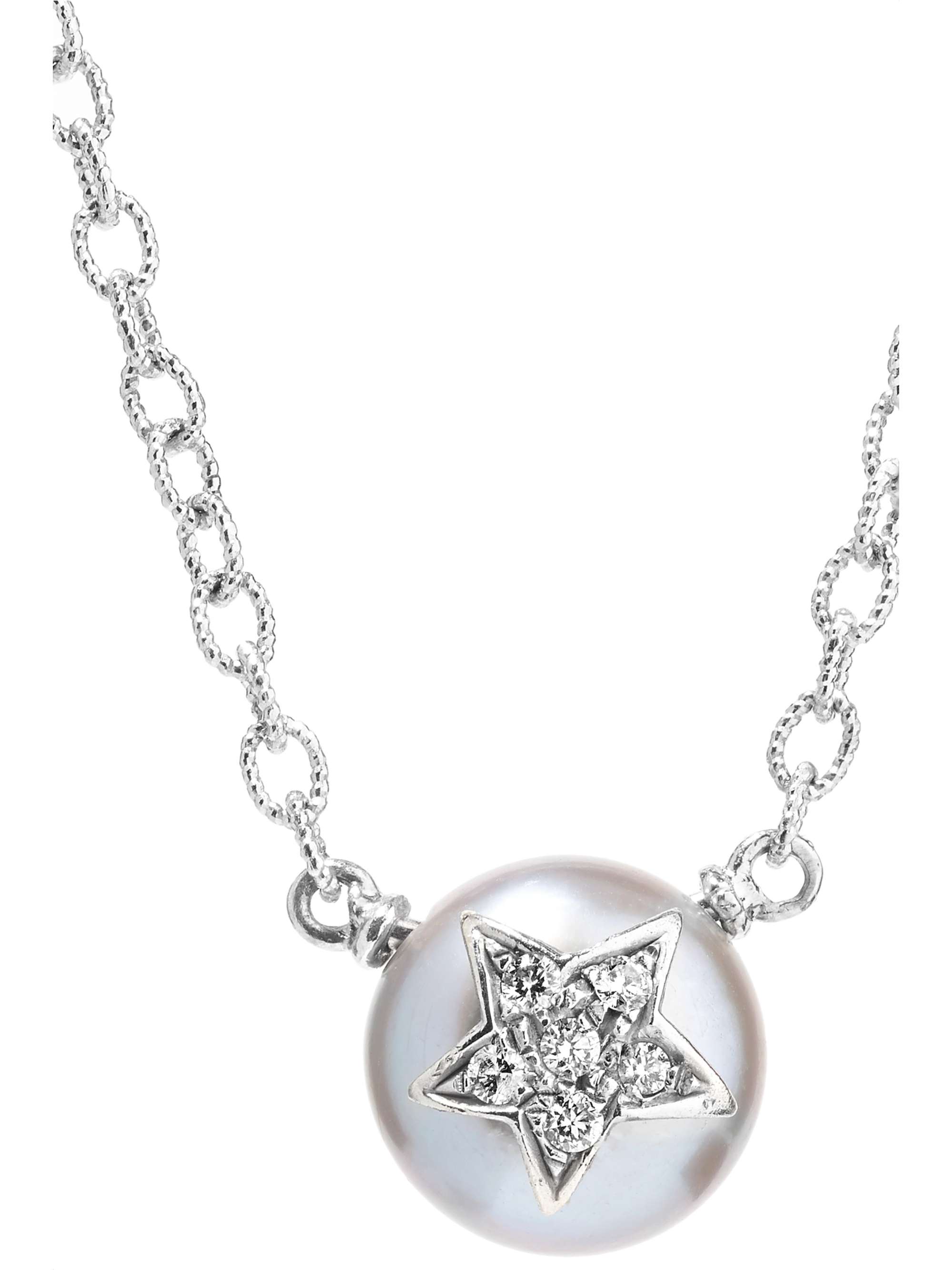 CAROLINA BUCCI Superstellar 18-karat white gold, pearl and diamond necklace
