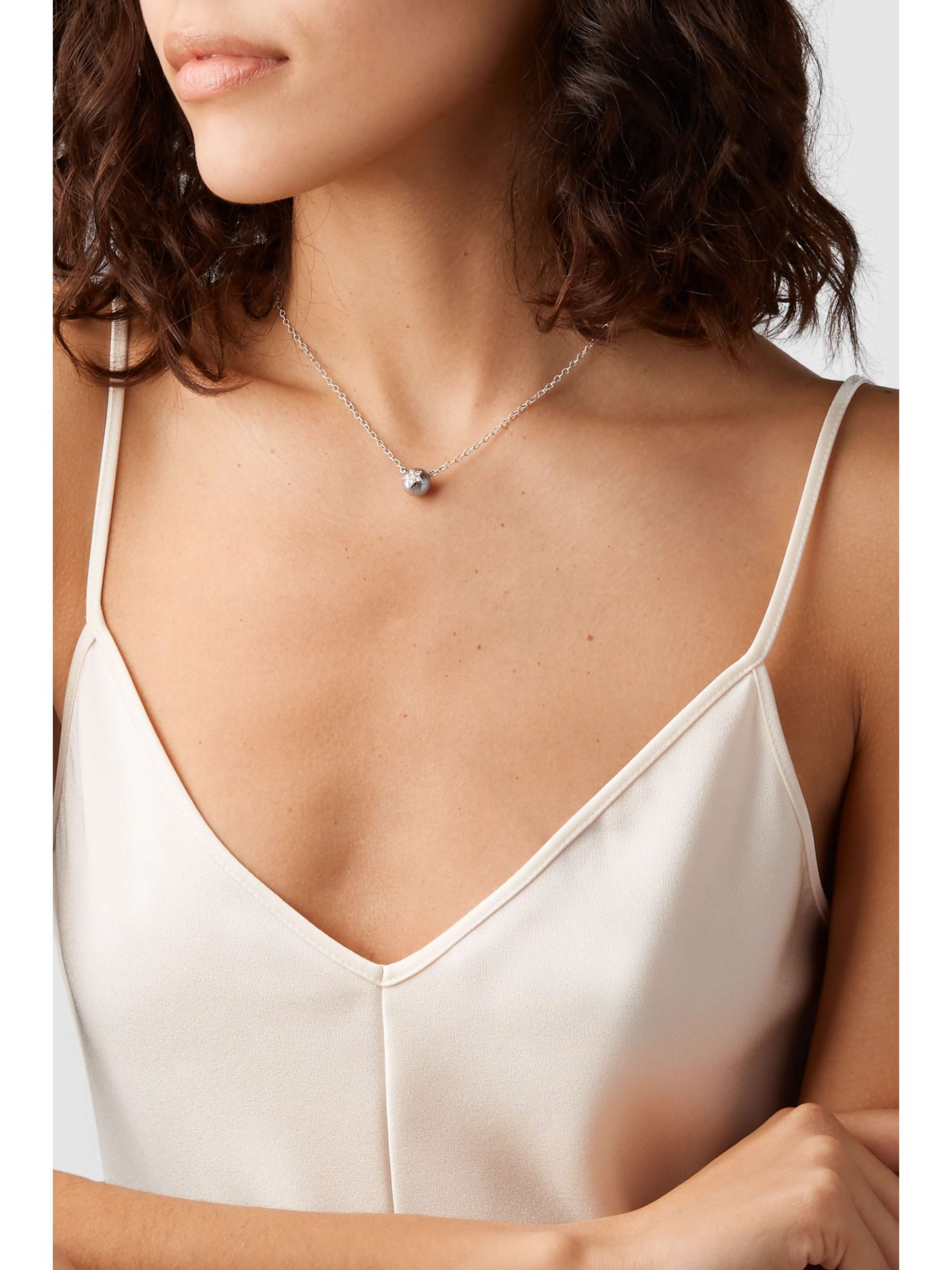 CAROLINA BUCCI Superstellar 18-karat white gold, pearl and diamond necklace