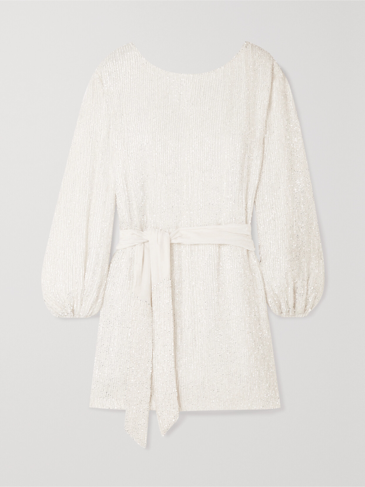Retrofête - Grace Velvet-trimmed Sequined Chiffon Mini Dress - White 22 Awaiting product image