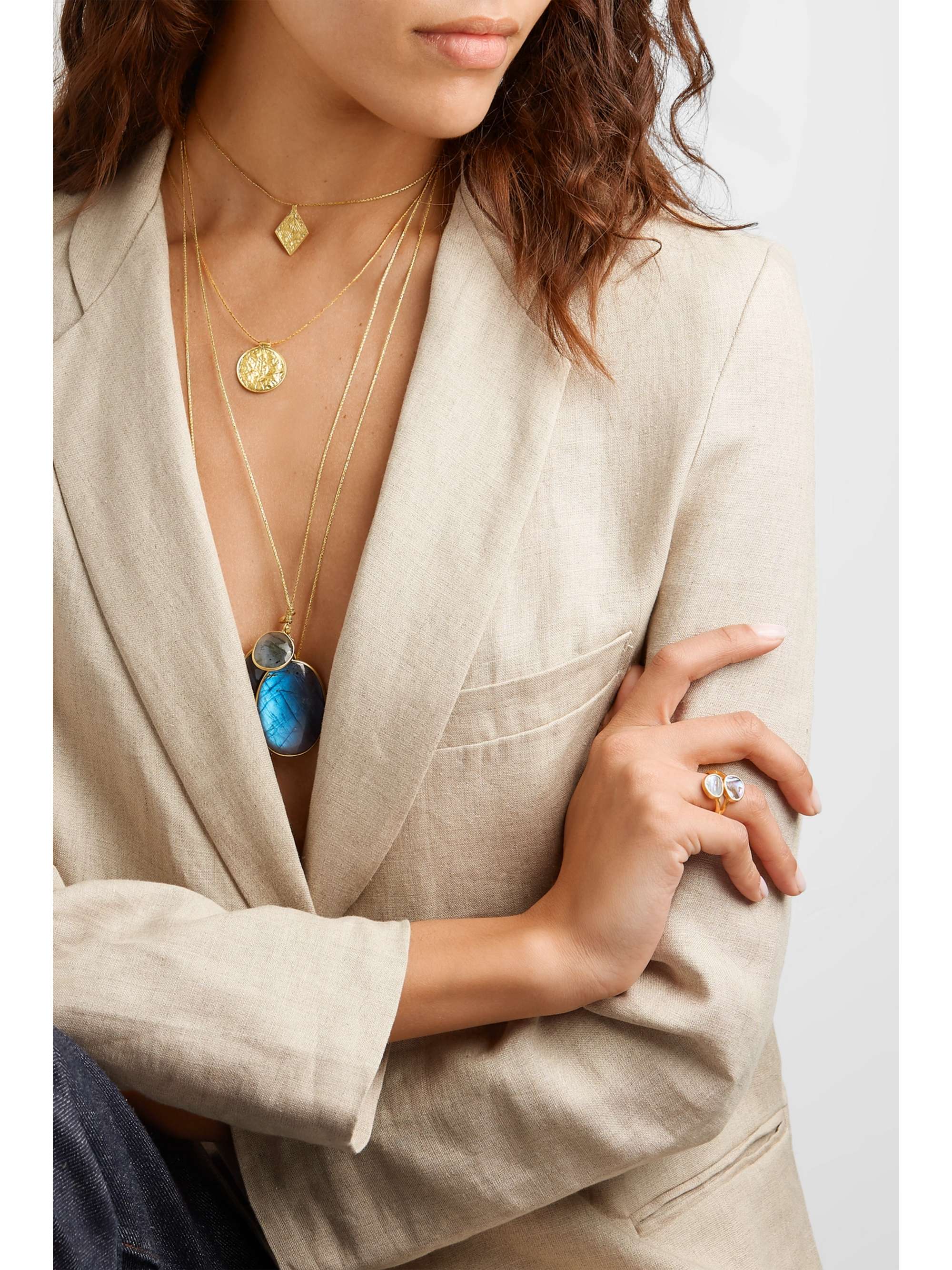 PIPPA SMALL 18-karat gold and cord necklace