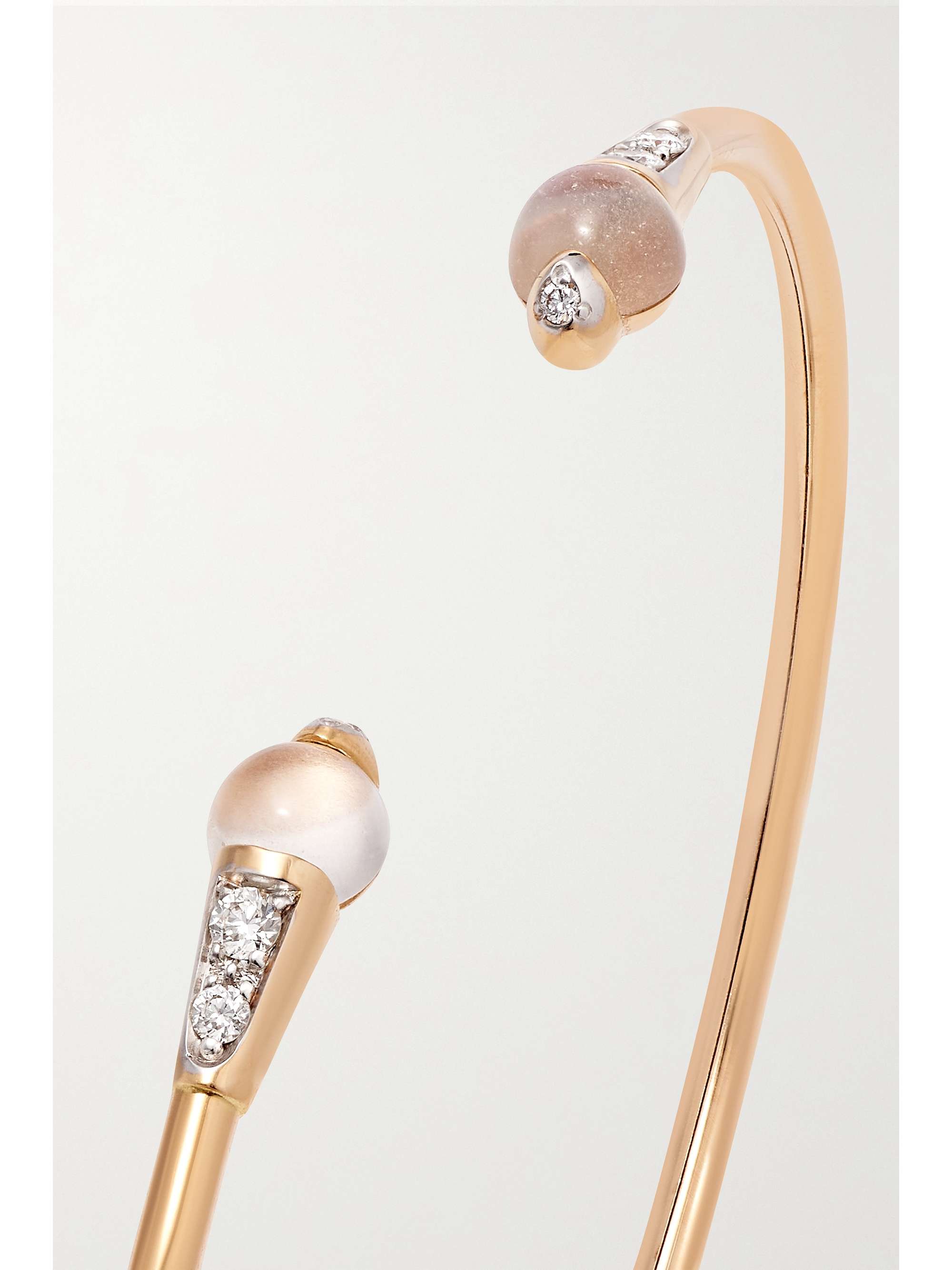 POMELLATO 18-karat rose gold, moonstone and diamond cuff