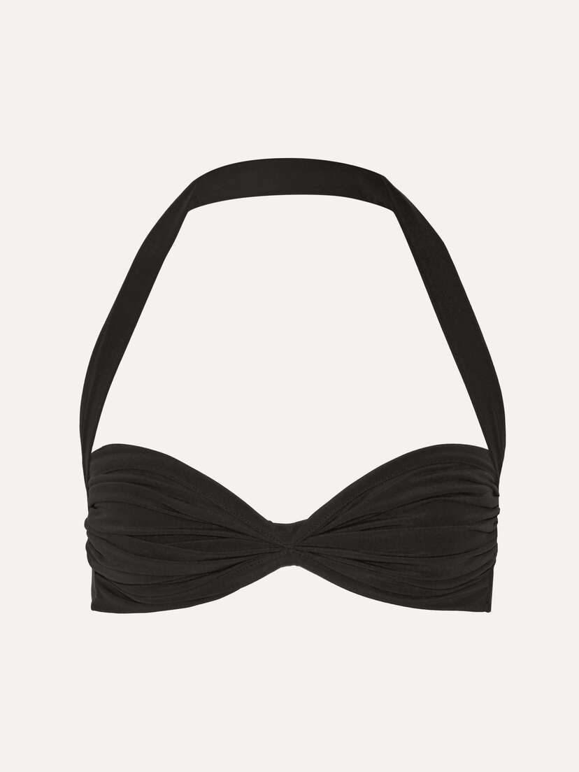 Norma Kamali Bill Ruched Halterneck Bikini Top