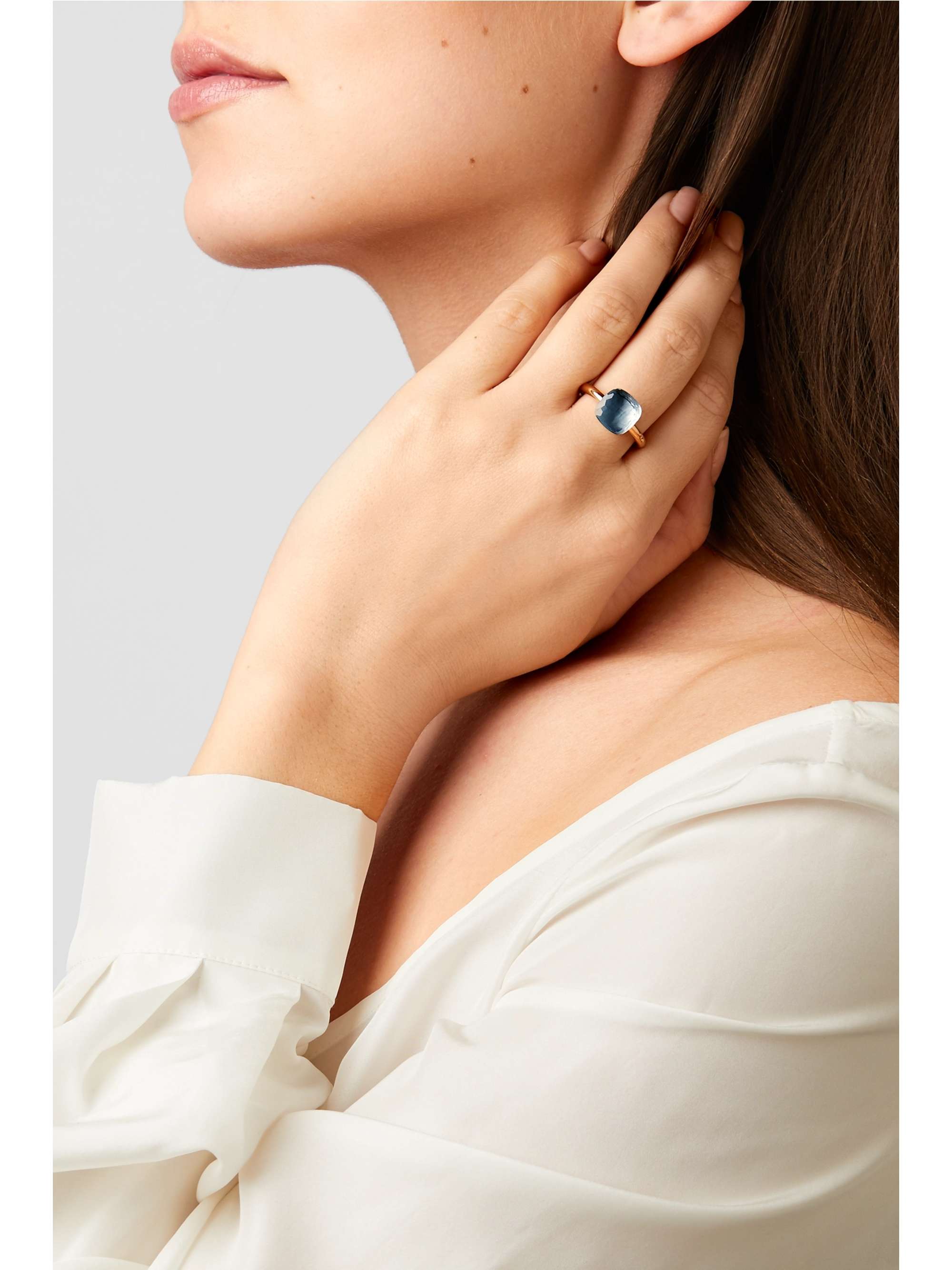 POMELLATO Nudo Classic 18-karat rose and white gold topaz ring