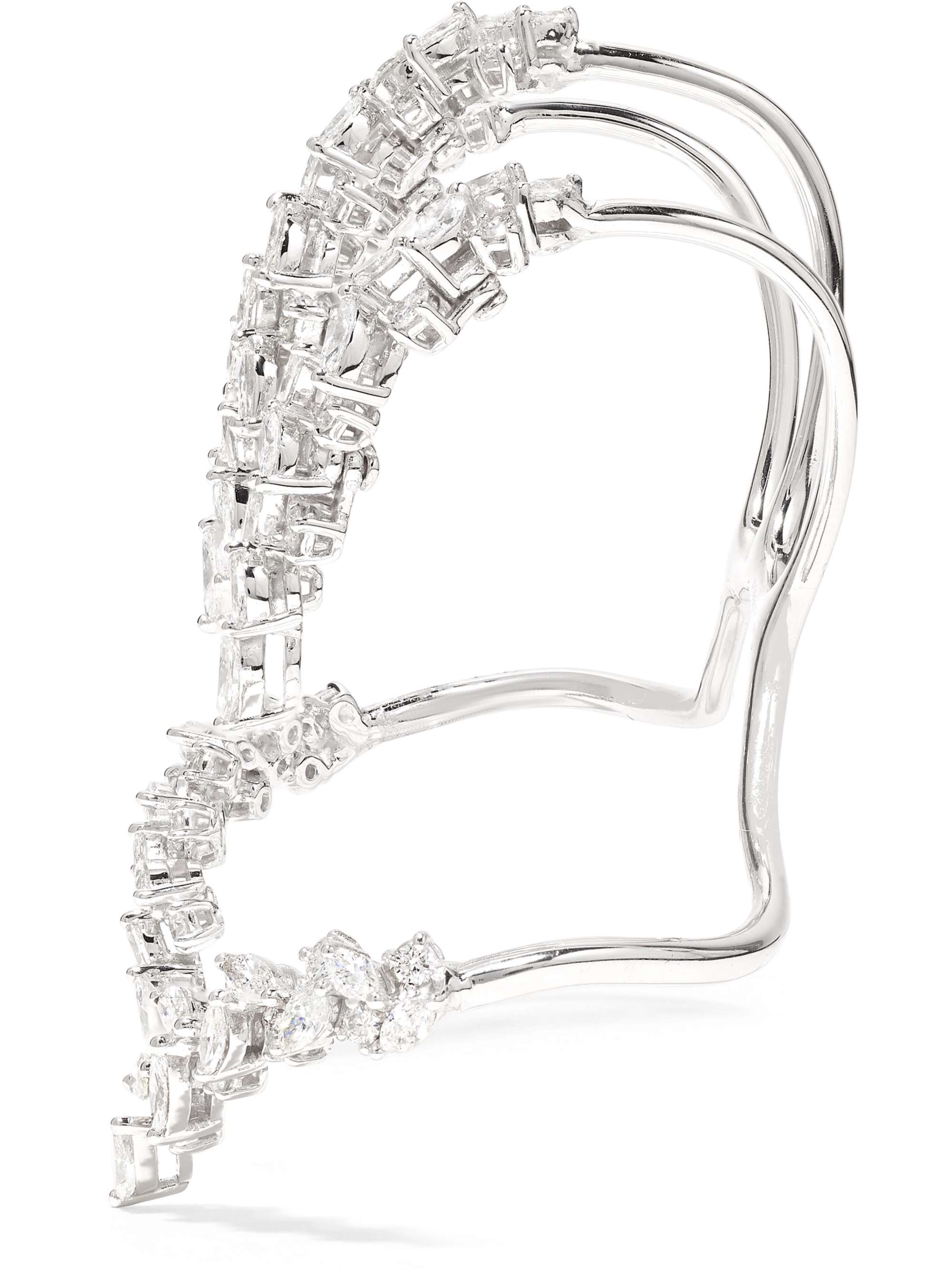 YEPREM The Claw 18-karat white gold diamond hand cuff