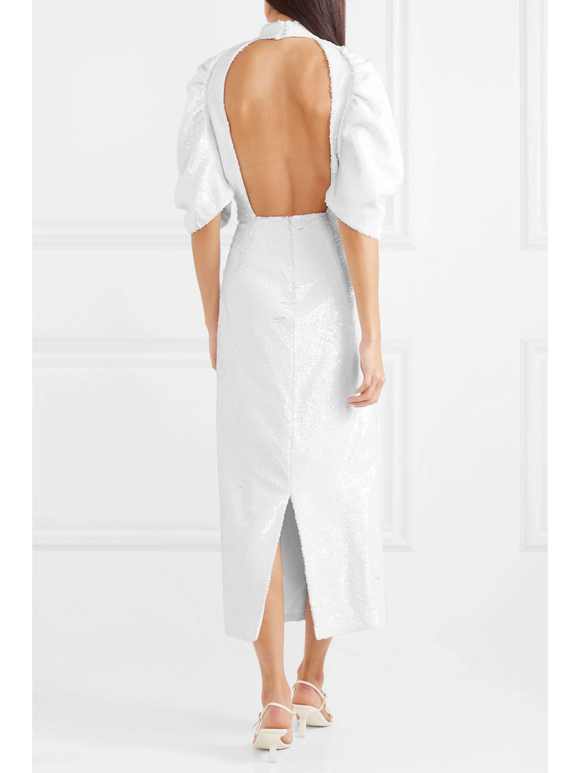 EMILIA WICKSTEAD Shari open-back sequined chiffon midi dress