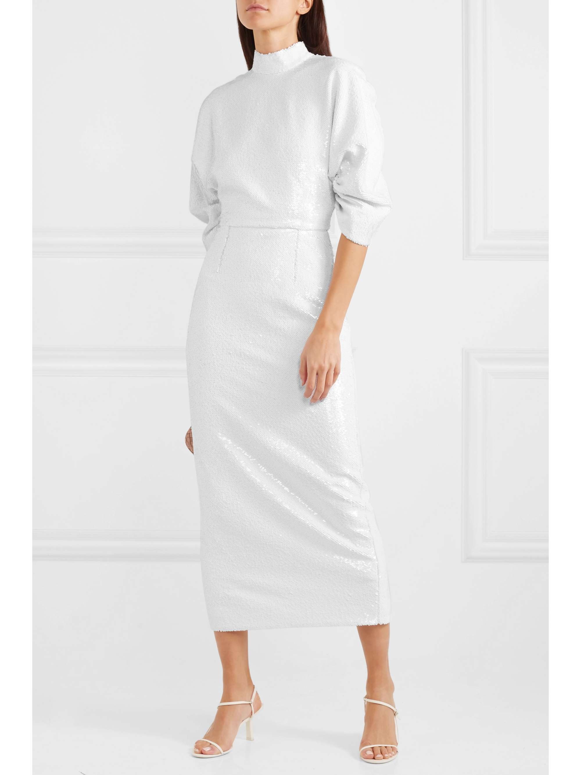 EMILIA WICKSTEAD Shari open-back sequined chiffon midi dress