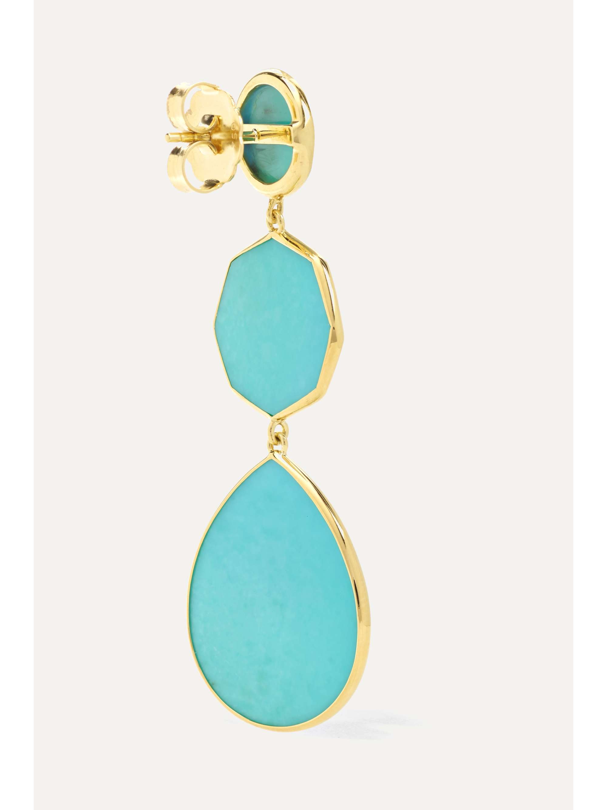 IPPOLITA Polished Rock Candy Crazy 8's 18-karat gold turquoise earrings