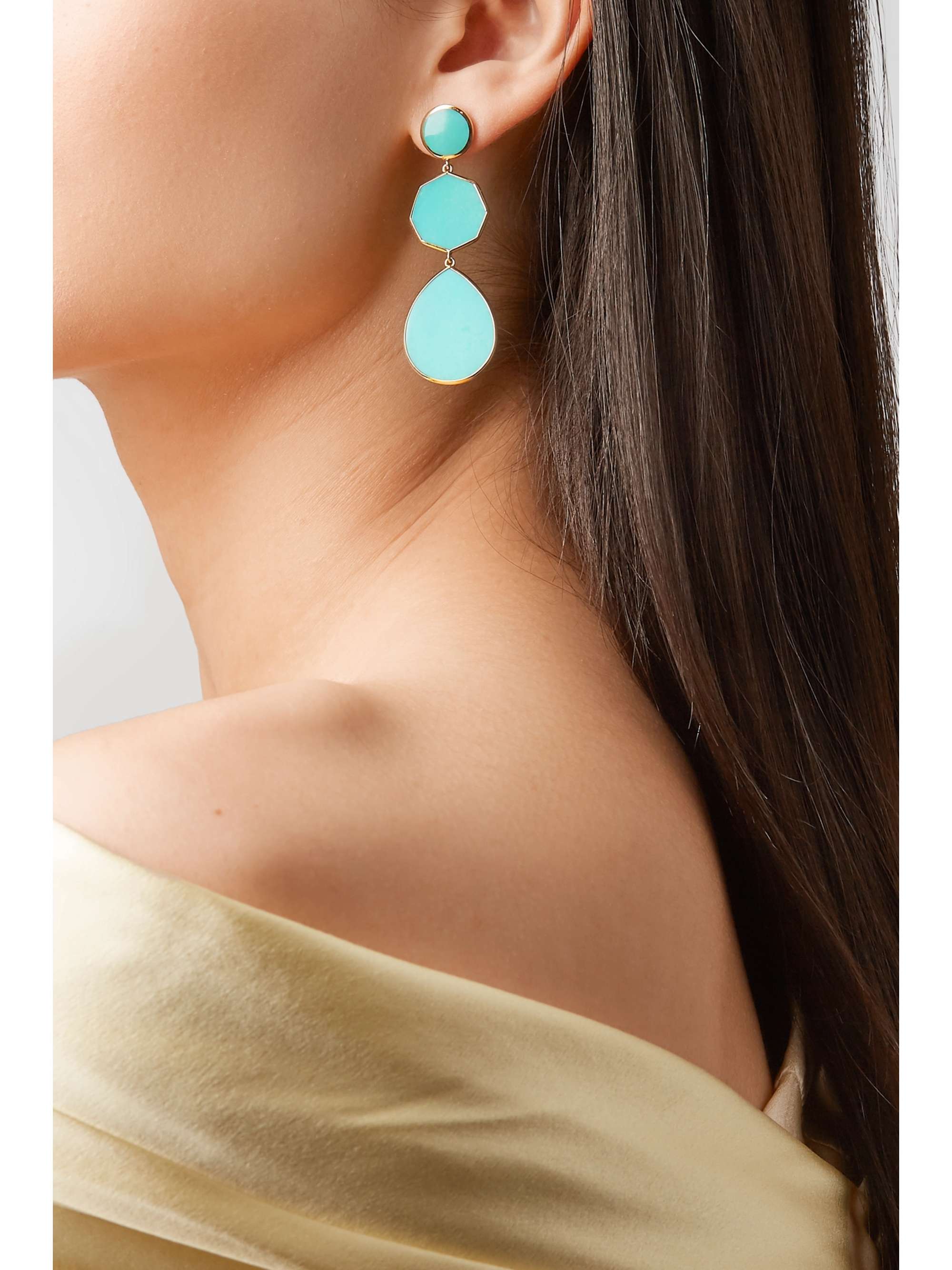 IPPOLITA Polished Rock Candy Crazy 8's 18-karat gold turquoise earrings